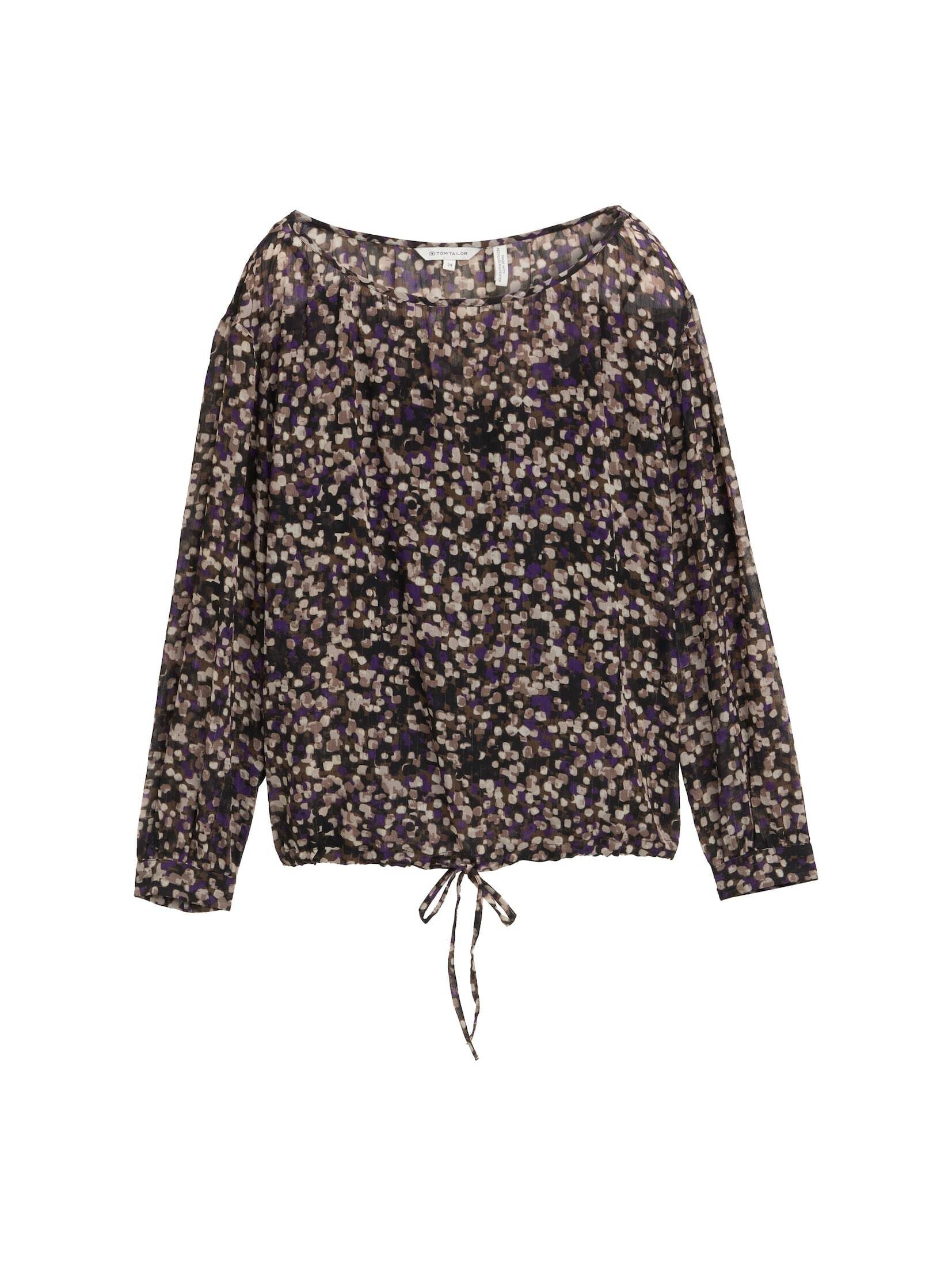TOM TAILOR Langarmbluse Gemusterte Chiffon Bluse günstig online kaufen