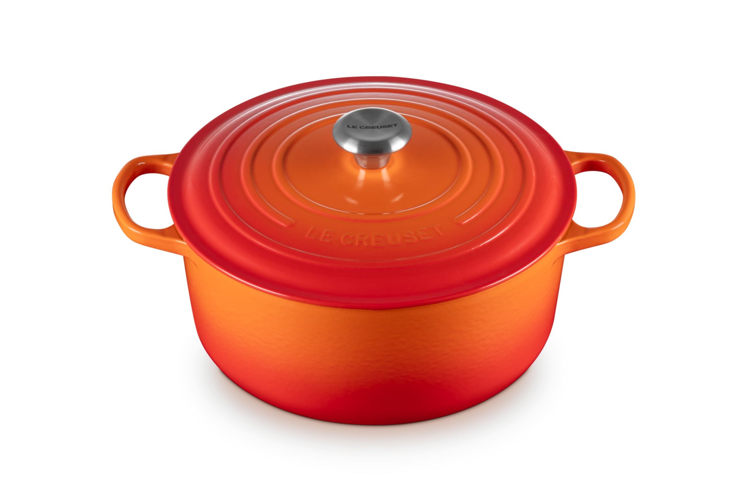 LE CREUSET Bräter Signature Gusseisen-Bräter, Gusseisen, Rund, Ø 28 cm, 5,3 l, 6,13 kg, Ofenrot, 21177280902430