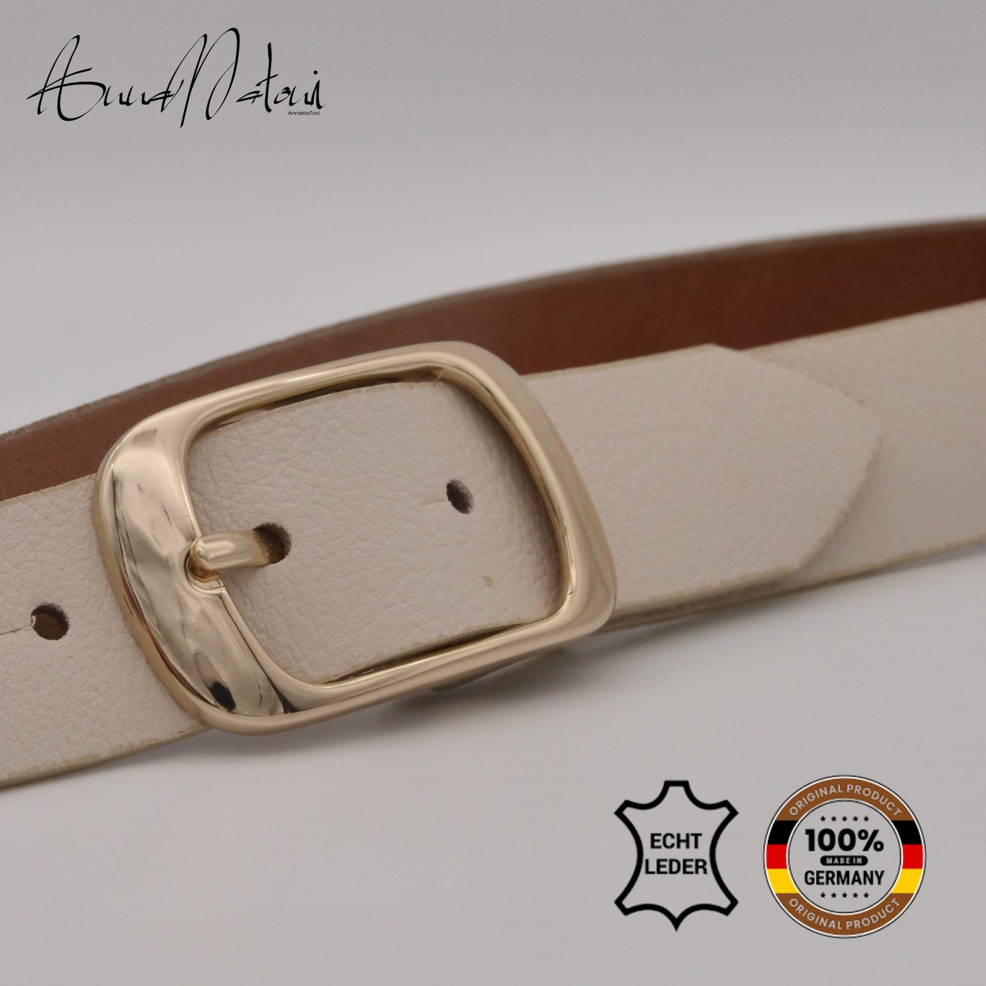 AnnaMatoni Ledergürtel AnnaMatoni Damen Ledergürtel in hochwertigem Veganem Nappa 3cm