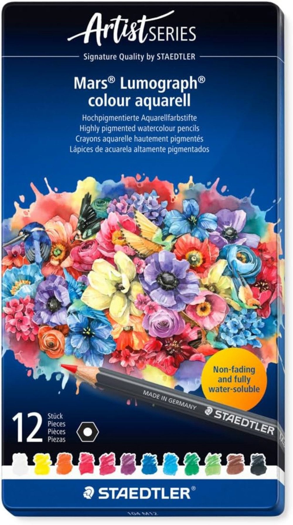 STAEDTLER Buntstift STAEDTLER Aquarell-Farbstifte Mars 12er Metalletui PEFC