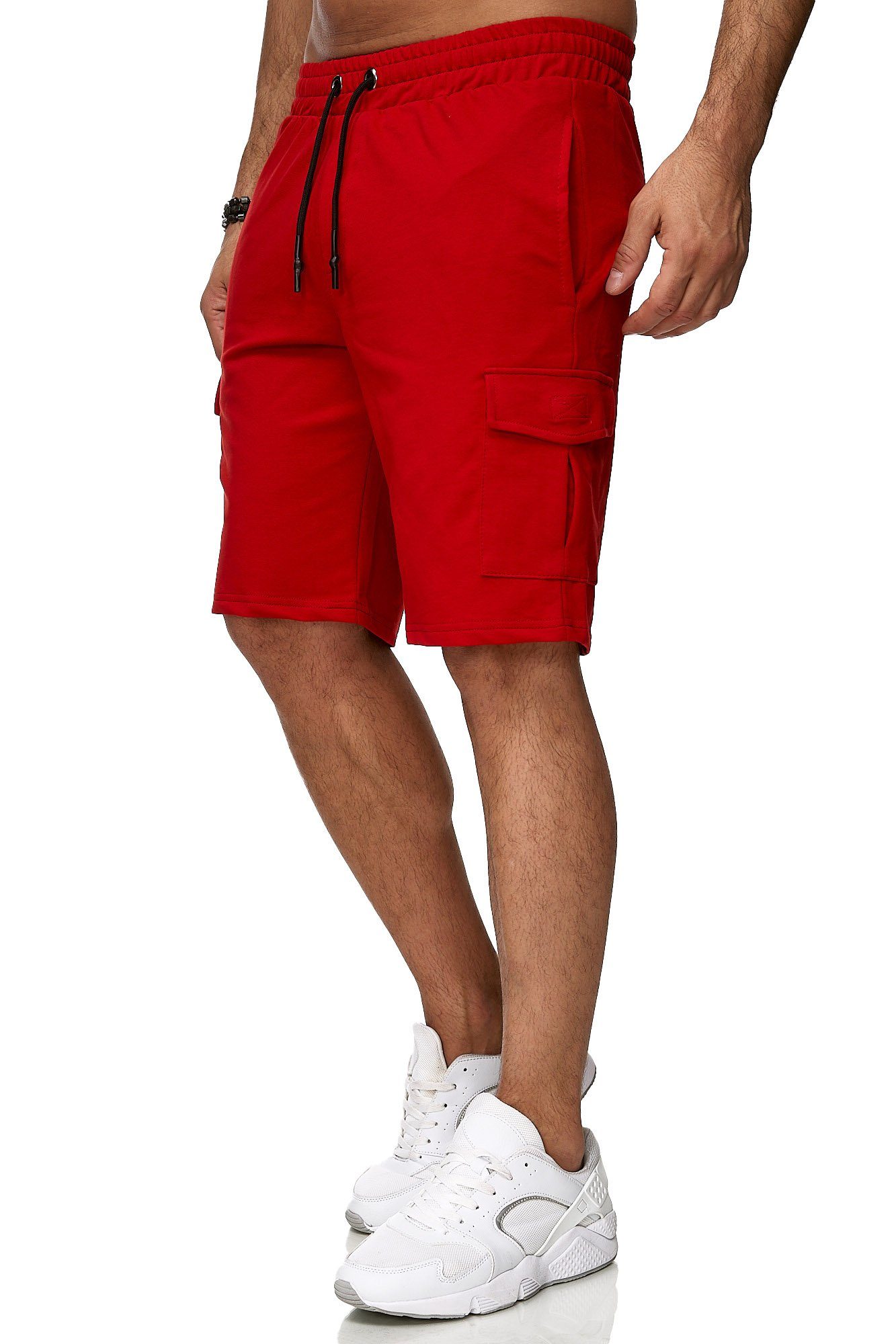 Reslad Sweatshorts Sweatshorts rot Bermuda Hose Jogginghose Sport-Hose Reslad Herren (1-tlg) mit Jogginghose Shorts Cargo-Taschen Cargo Kurze