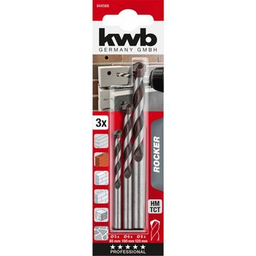 kwb Spiralbohrer ROCKER® Beton- und Steinbohrersatz 3tlg, (1 x 5 mm, 1 x 6 mm, 1 x 8 mm), Beton-Spiralbohrer-Set