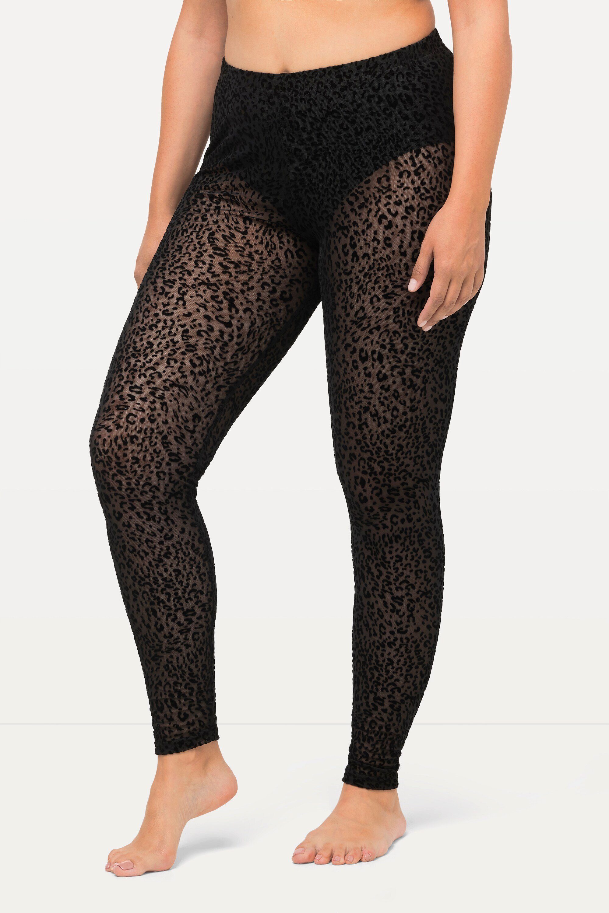 Ulla Popken Feinstrumpfhose Leggings Mesh Leomuster