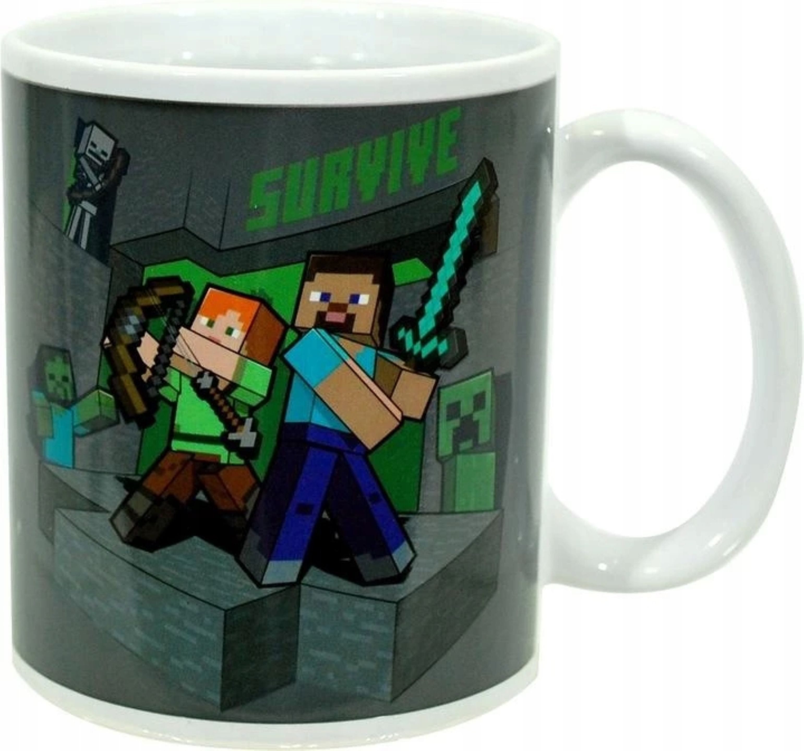 Minecraft Tasse Minecraft Thermoeffekt-Tasse – Farbwechsel durch Wärme, lizenziert