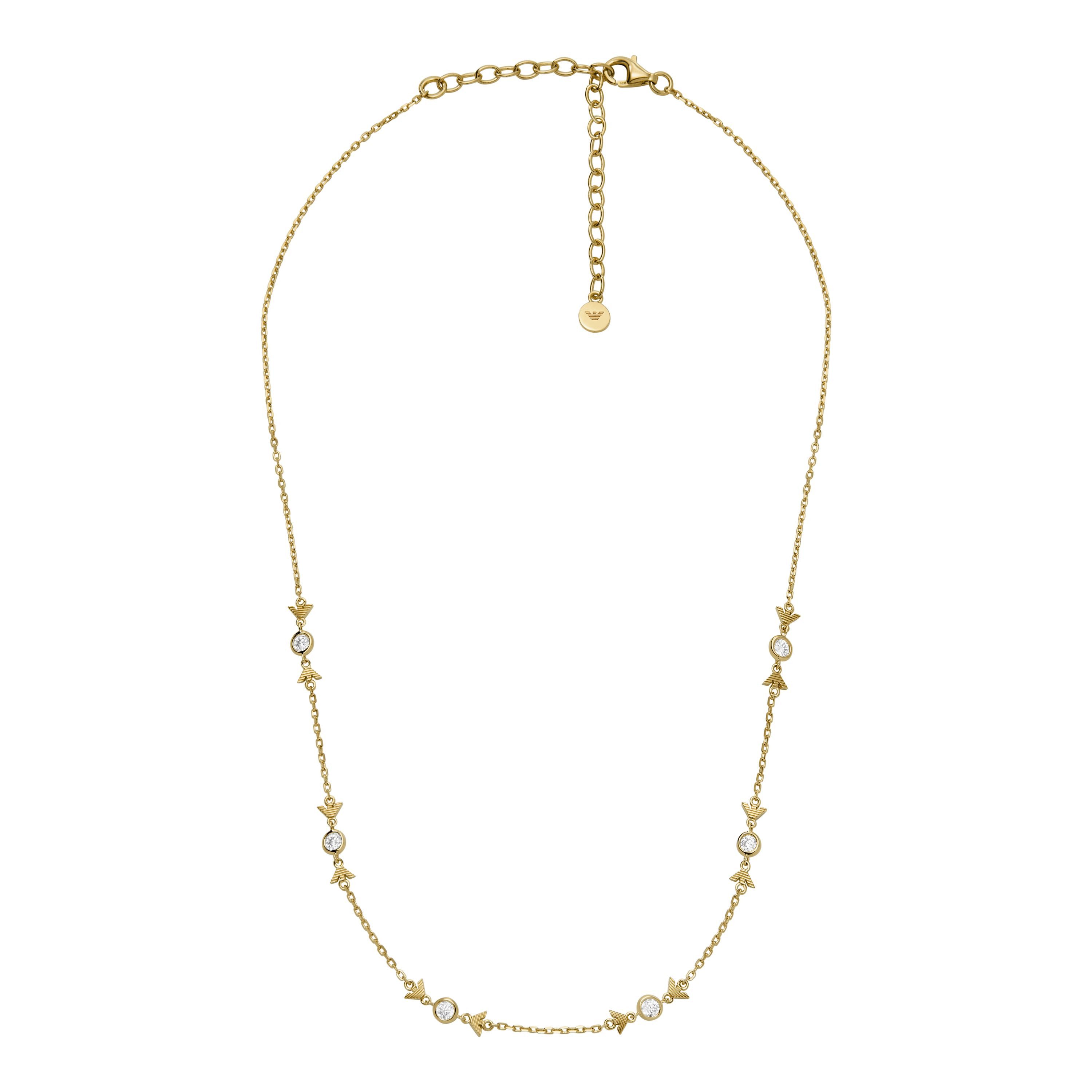 Emporio Armani Kette ohne Anhänger Schmuck Geschenk Silber 925 Halsschmuck, mit Zirkonia (synth)