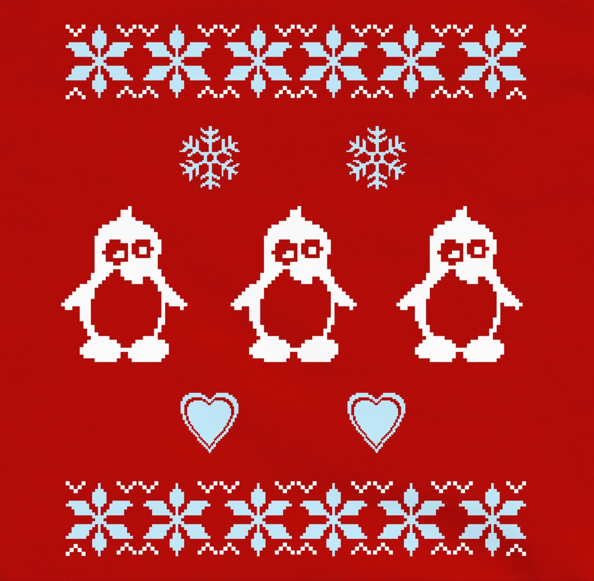Damen Pullover Shirtracer Hoodie Norweger Pixel Pinguin - Weihnachten & Silvester Geschenke - Damen Premium Kapuzenpullover Neuj