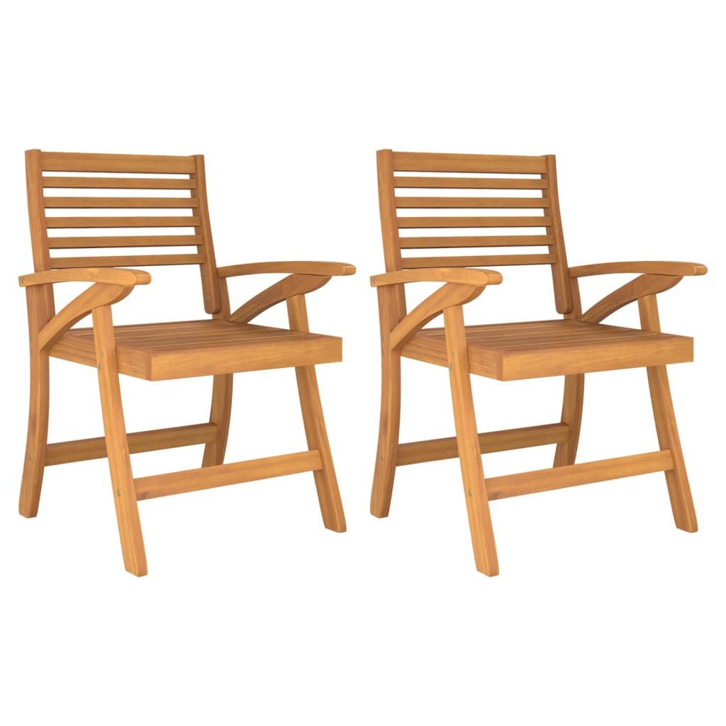 vidaXL Gartenstuhl Gartenstühle 2 Stk. 58x58x87 cm Massivholz (2 St)