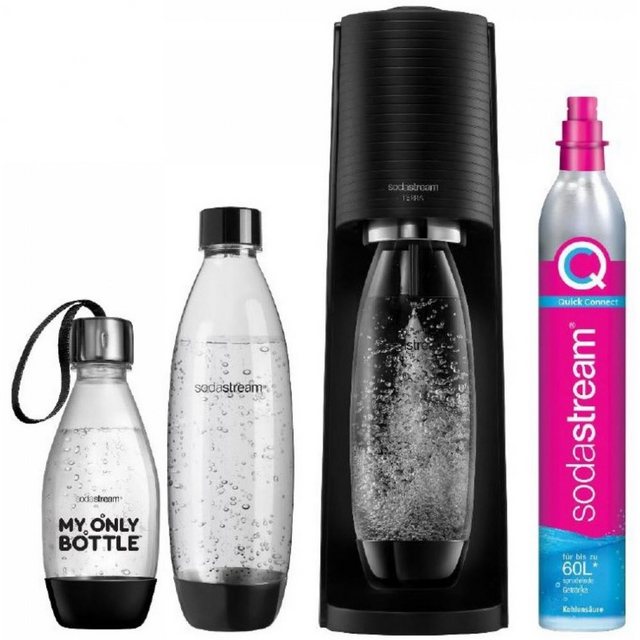 SodaStream Wassersprudler Terra Vorteilspack – Trinkwassersprudler – 3 Flaschen – schwarz