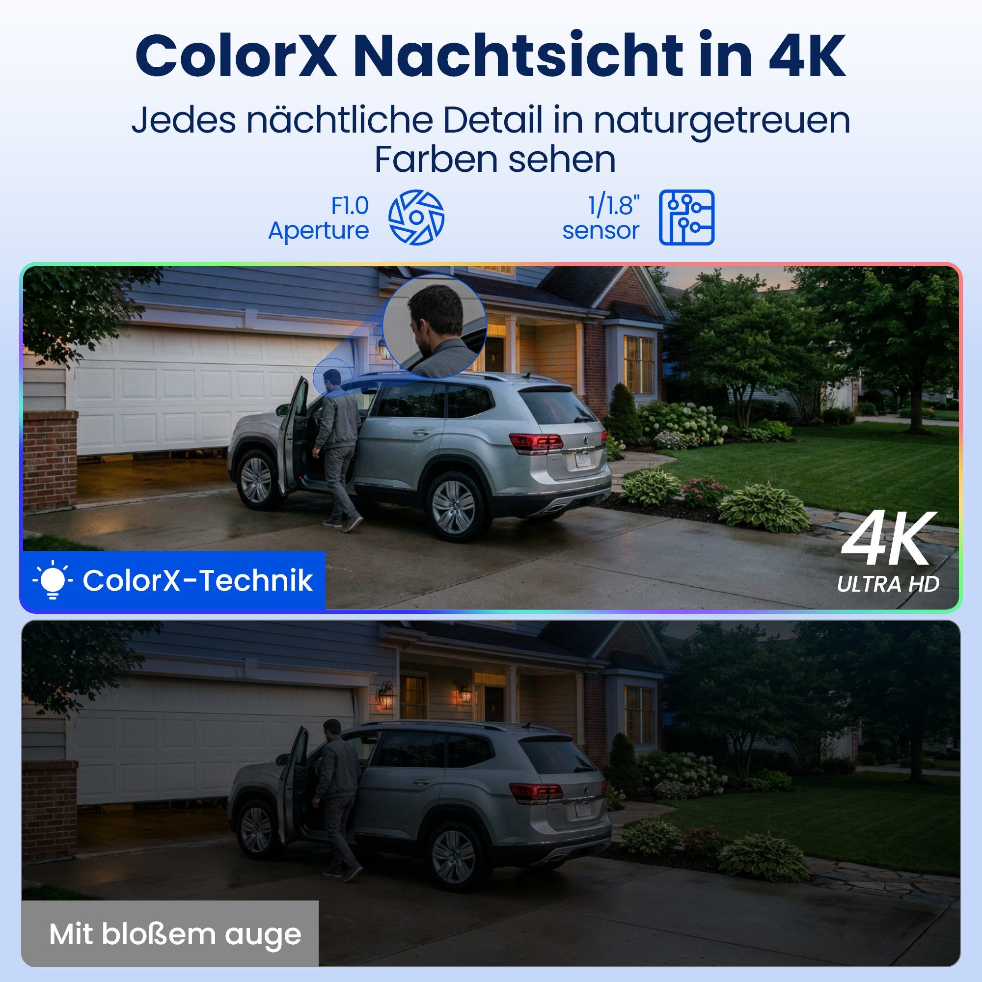 Reolink Altas PT Ultra + 6W Solarpanel Schwarz 360°-Kamera (4K Solar-Funkkamera Außen, ColorX, 360° Schwenk-Neige, Wi-Fi 6)