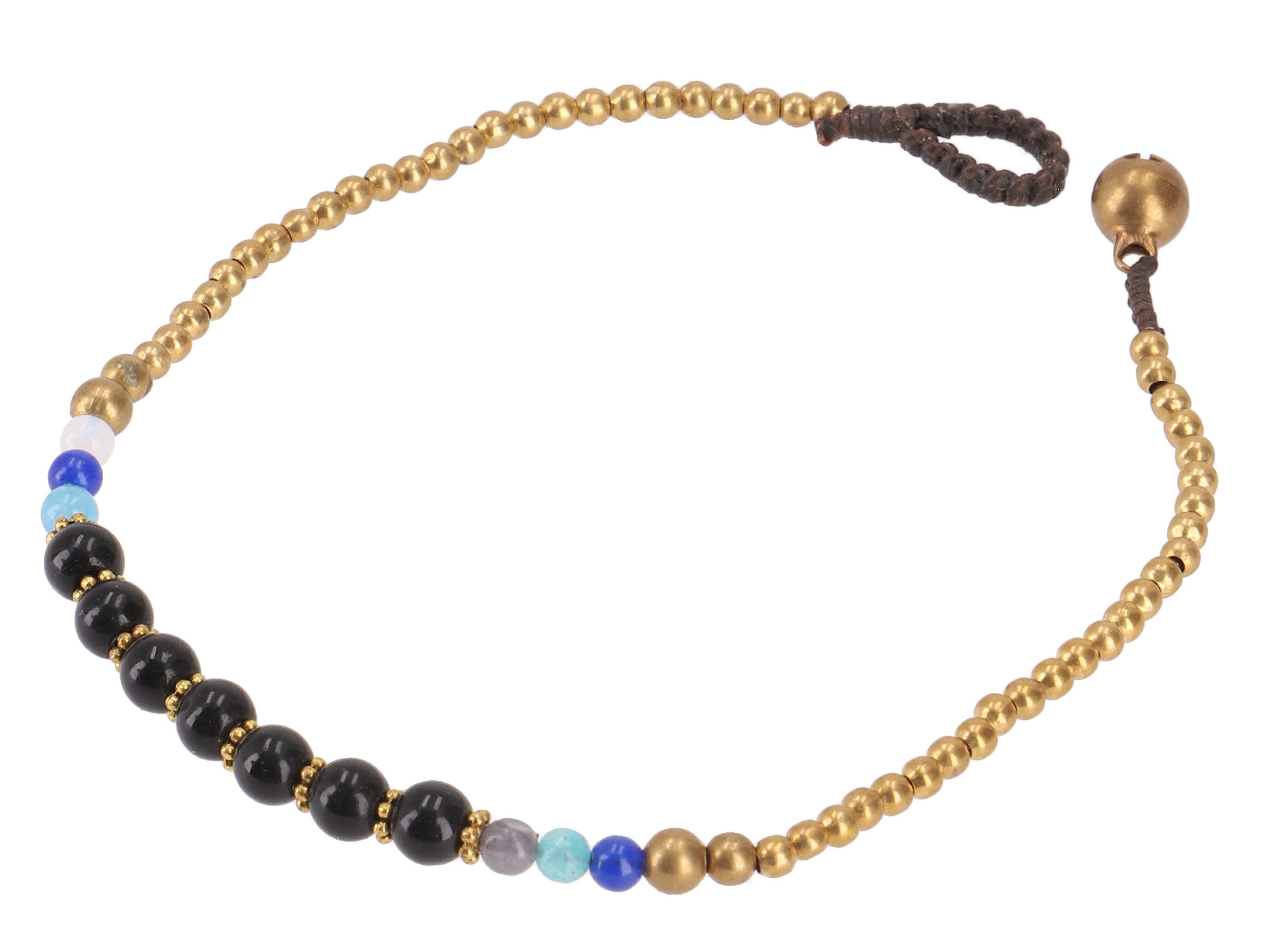 Guru-Shop Fußkette Fußkette Makramee mit Glöckchen, Boho..
