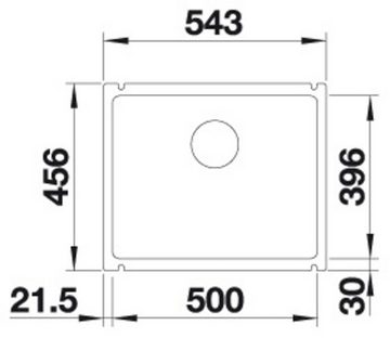 Blanco Küchenspüle SUBLINE 500-U, eckig, 46/53 cm, (1 St), erhältlich in mehreren Farben