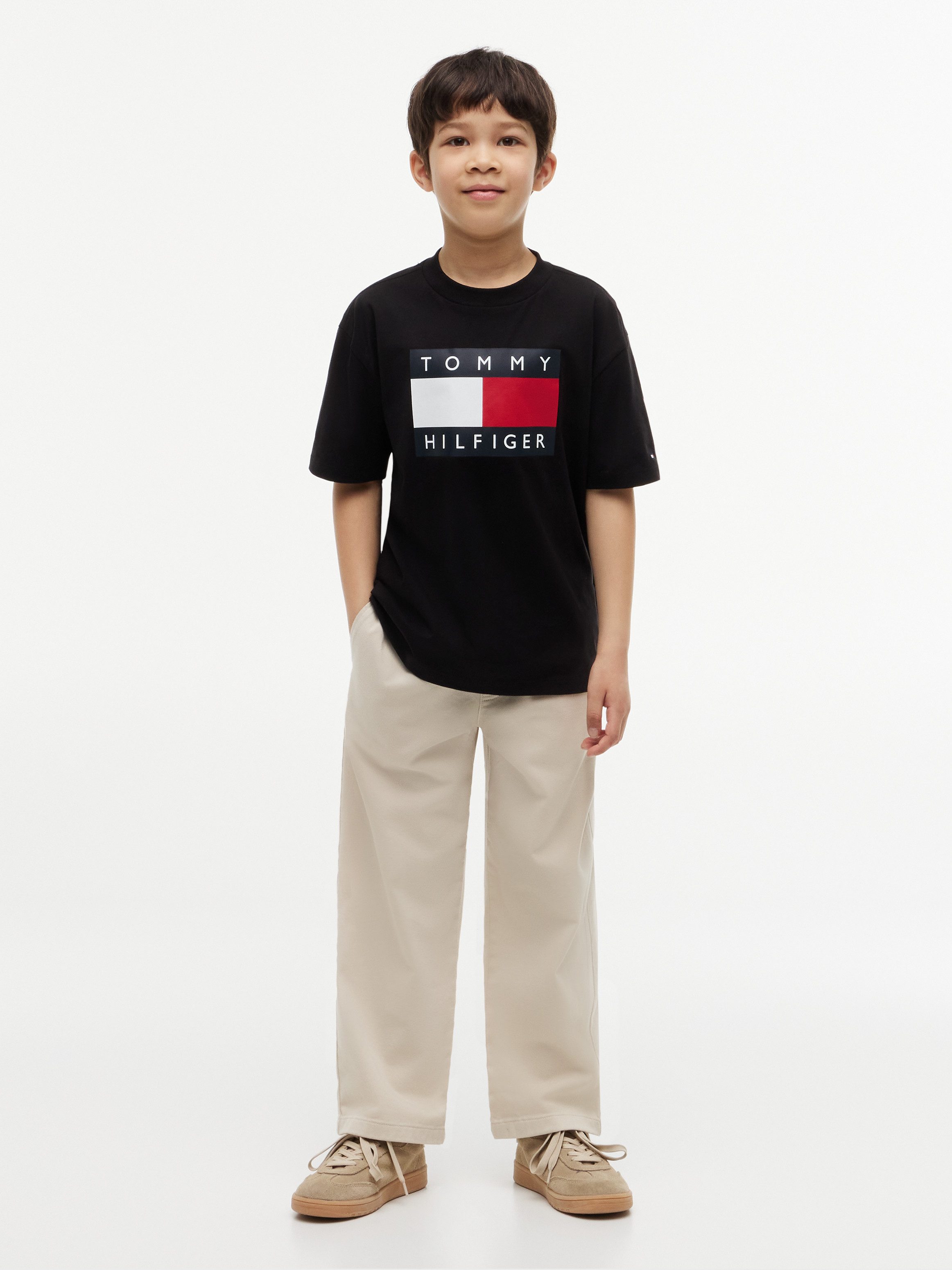 Tommy Hilfiger T-Shirt HERITAGE Regular Fit, Kinder bis 16 Jahre, Logo-Print – Bild 4 von 5