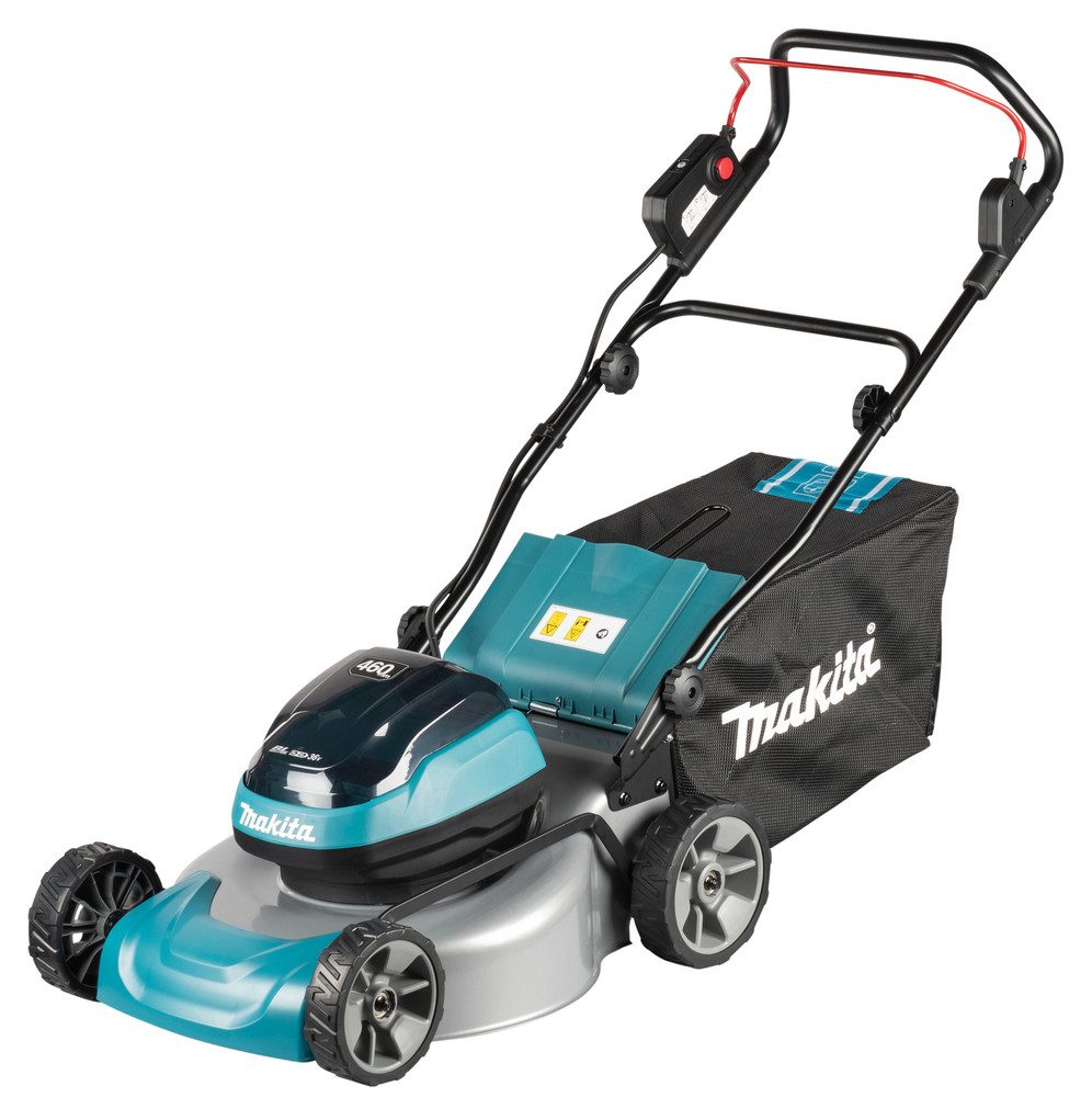 Makita Akkurasenmäher DLM466Z, 46 cm Schnittbreite, (für große Rasenflächen bis 960 m), 60 l Fangkorb, ohne Akku, ohne Ladegerät