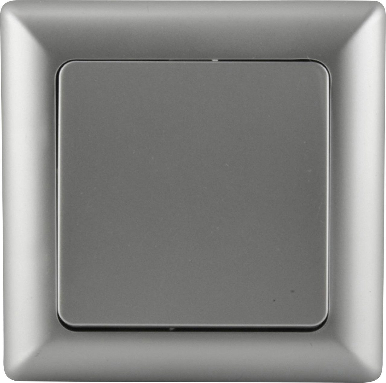 UNITEC Steckdose Unitec Aus-Wechselschalter mit Rahmen silber