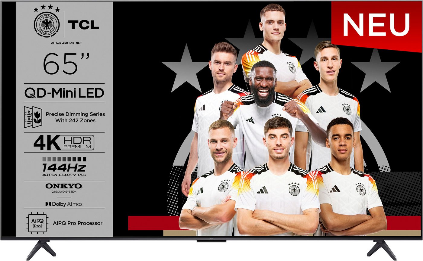 TCL 65Q6CX1 QLED Mini LED-Fernseher (164 cm/65 Zoll, 4K Ultra HD, Google TV, Smart-TV, 144 Hz, 4K HDR Premium, Smart TV, Apple TV, Multi-HDR und Dolby Vision) schwarz ! RABATT: 30.03% TCL 65Q6CX1 QLED Mini LED-Fernseher (164 cm/65 Zoll, 4K Ultra HD, Google TV, Smart-TV, 144 Hz, 4K HDR Premium, Smart TV, Apple TV, Multi-HDR und Dolby Vision) schwarz ! RABATT: 30.03%