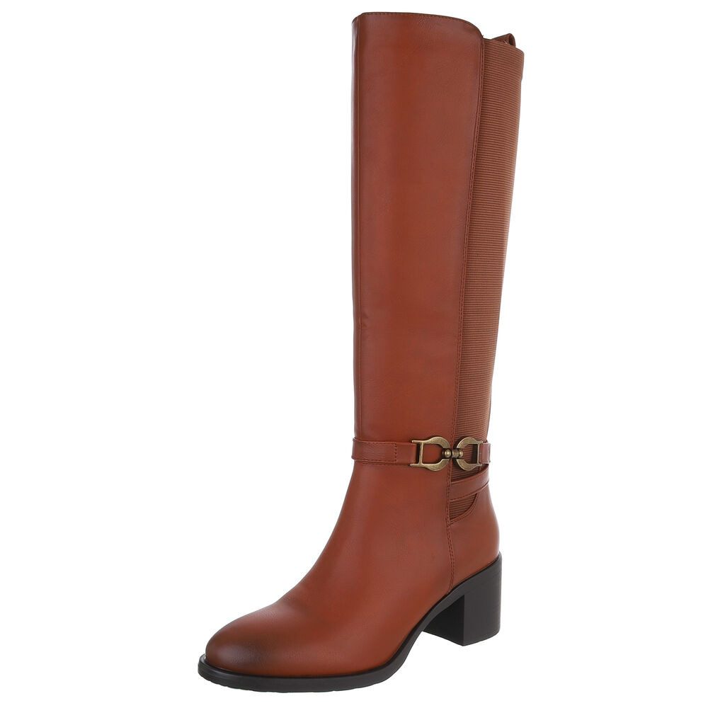 Ital-Design Kniehohe Stiefel mit Blockabsatz für günstig online kaufen