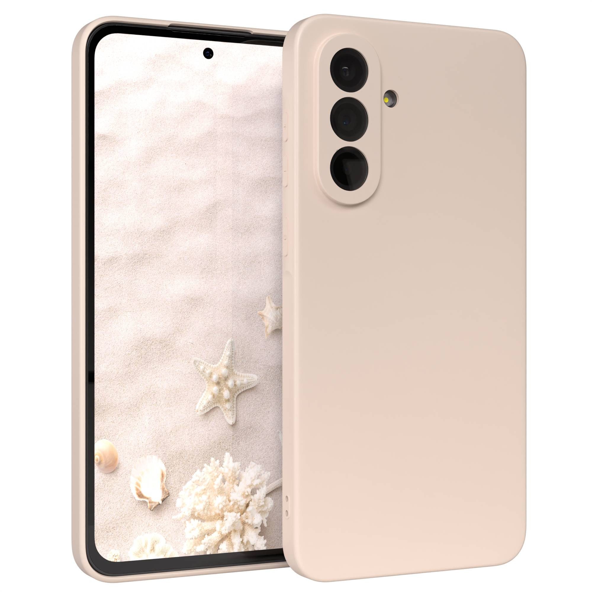 EAZY CASE Handyhülle für Samsung Galaxy A36 Hülle Silikon 6,7 Zoll, Bumper Case Matt Slimcover Silikonschutzhülle elastisch Taupe / Beige