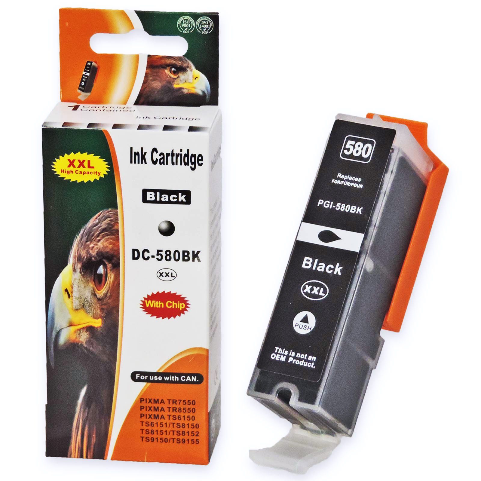 D&C Kompatibel Canon CLI-581 XXL, PGI-580 XXL, 2078C005 Multipack 5-Farben Tintenpatrone (für Canon Pixma TS 8150 und weitere)