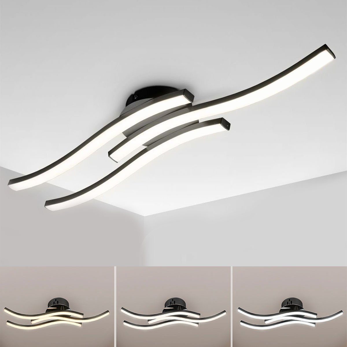 LETGOSPT Deckenleuchte 36W LED Deckenleuchte,Modern 3-flammig günstig online kaufen