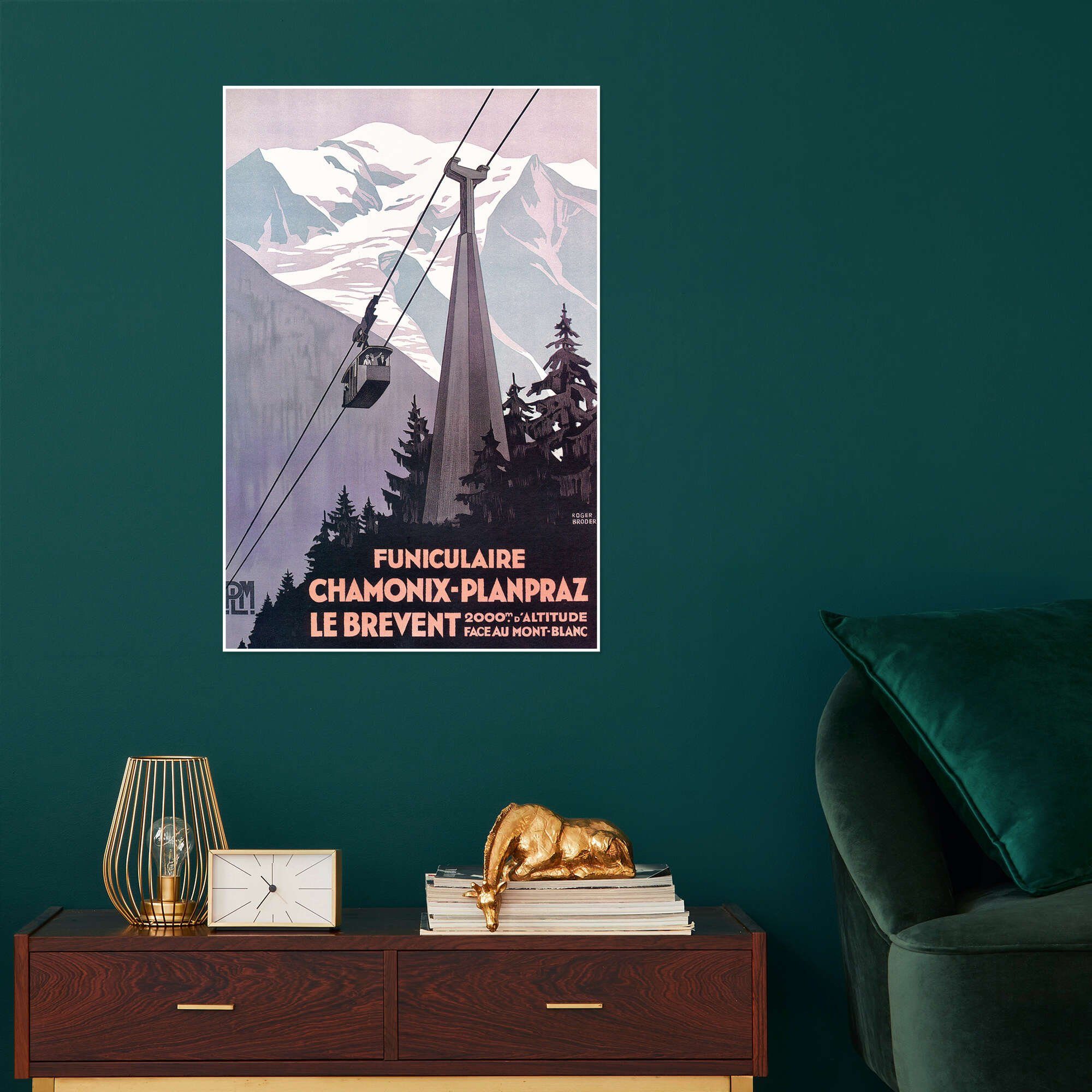 Posterlounge Wandbild Chamonix-Mont-Blanc (Französisch), Vintage Travel Collection, erhältlich als Poster, Leinwandbild, Wandsticker oder Acrylglasbild