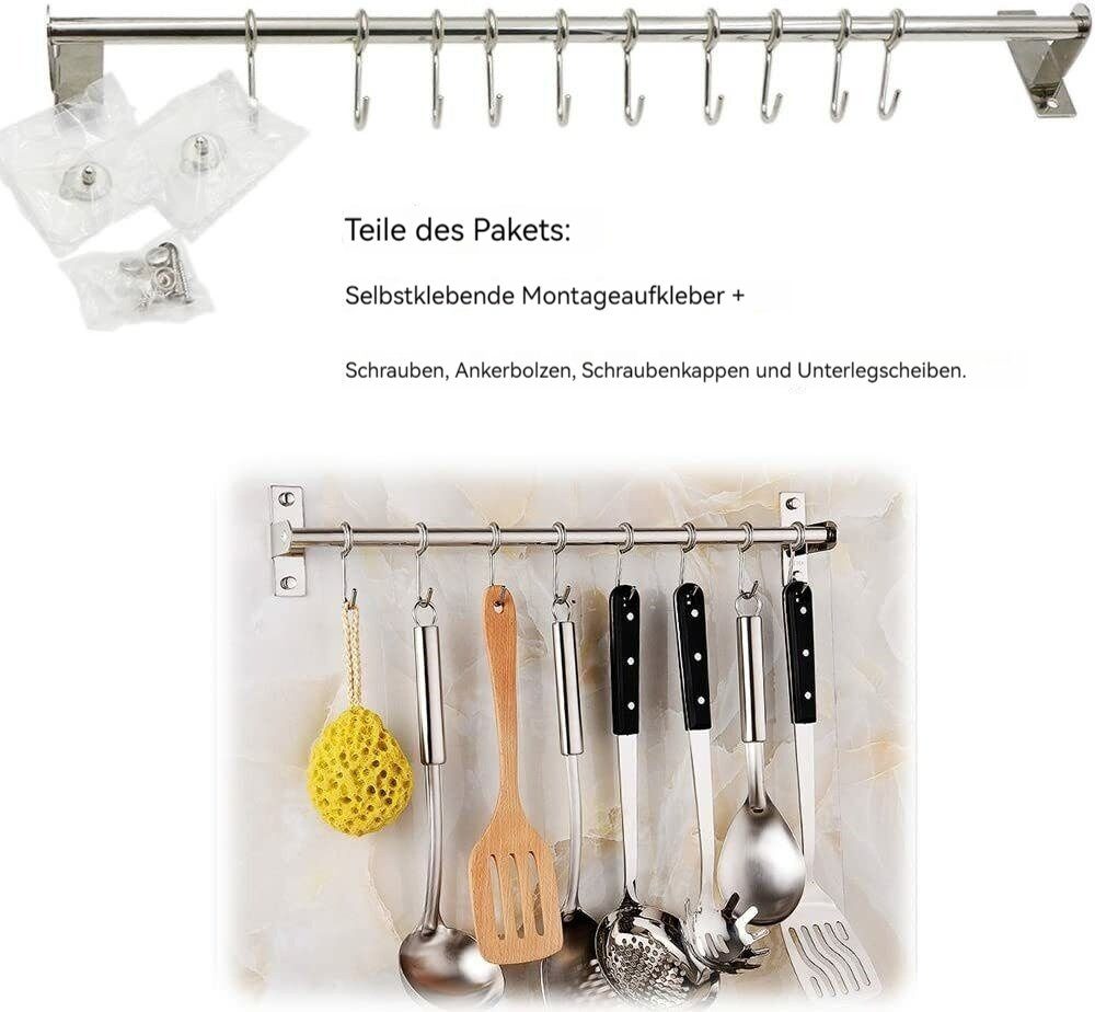 Hakenleiste Edelstahl Hakenleiste+ Bad Hakenleiste, Küchen 10 Dekorative Haken Beweglichen