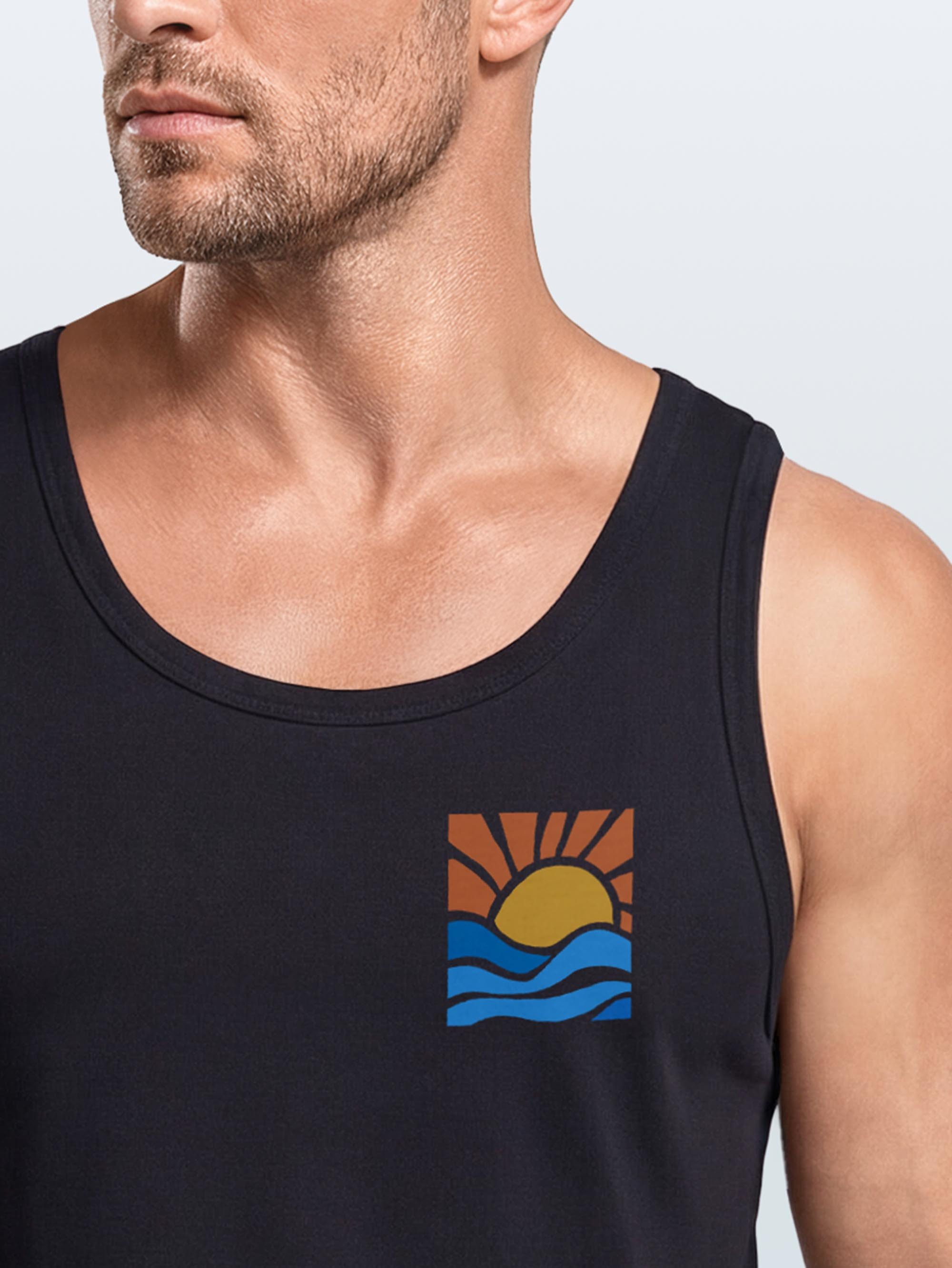 Neverless Tanktop Herren Tank-Top Logo Print Sommer Sonne Welle Strand Beach Style mit Print