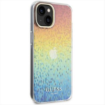 Guess Smartphone-Hülle Guess Apple iPhone 15 Schutzhülle Cover Hülle Mirror Disco Mehrfarbig