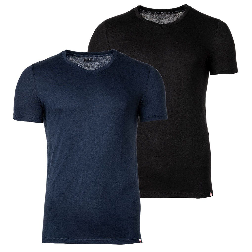 T-Shirt V-Ausschnitt Schwarz/Blau T-Shirt Diesel - Herren UMTEE-MICHAEL-TUBE,
