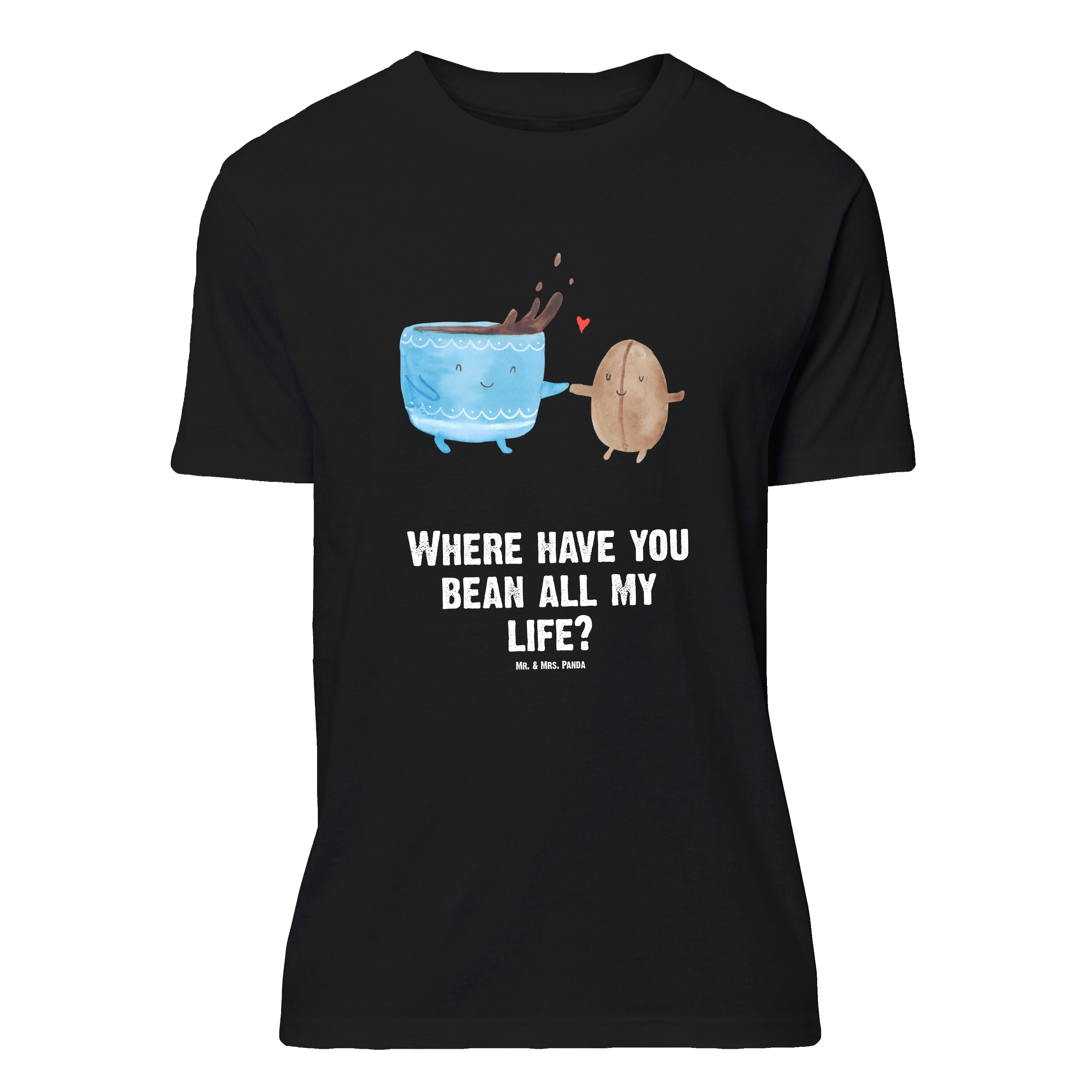 Mr. & Mrs. Panda T-Shirt Kaffee Bohne, Größe XXL T-Shirt, Schwarz, Zufriede günstig online kaufen