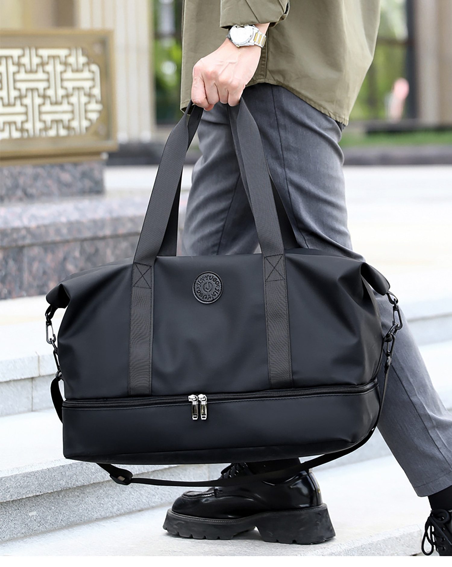 ibettertec Reisetasche Fitnesstasche,Sporttasche,Große Umhängetasche mit Schuhfach&Nassfach (Atmungsaktiv, wasserdicht, verschleißfest, großes Fassungsvermögen), Schultergurt, für Yoga, Schwimmen, Tourismus, Fitness
