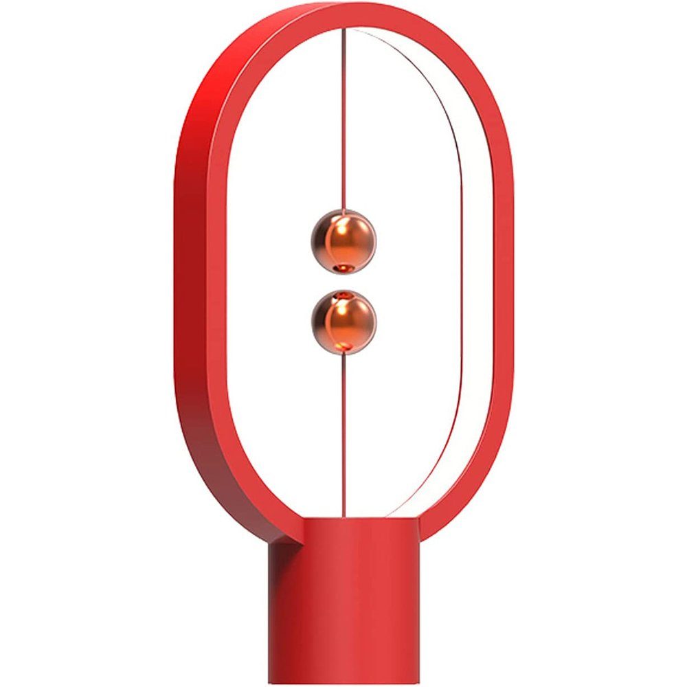 Rosnek LED Schreibtischlampe Mode LED Tischleuchte Balance Magnetschalter Lampe Nachttisch Licht, USB-betrieben Rot#2