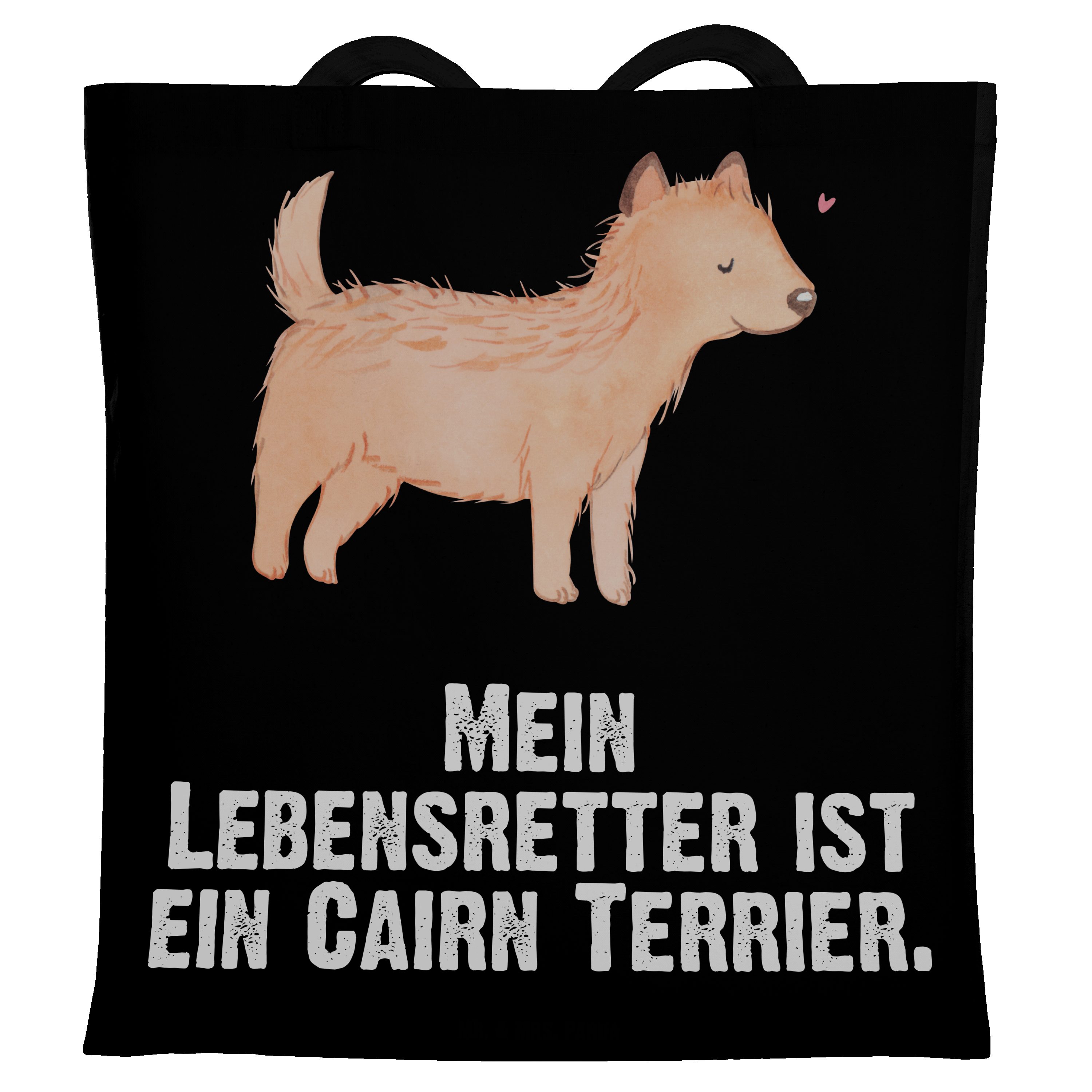Mr. & Mrs. Panda Tragetasche Cairn Terrier Lebensretter - Schwarz - Geschenk, Hunderasse, Beutelta (1-tlg)
