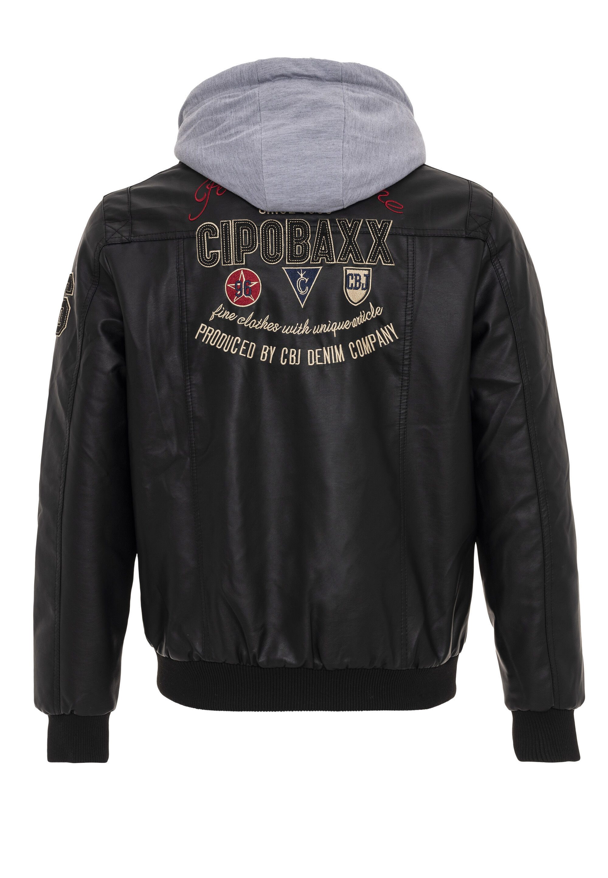 Cipo & Baxx Lederimitatjacke Jacke mit herausnehmbarer Innenjacke