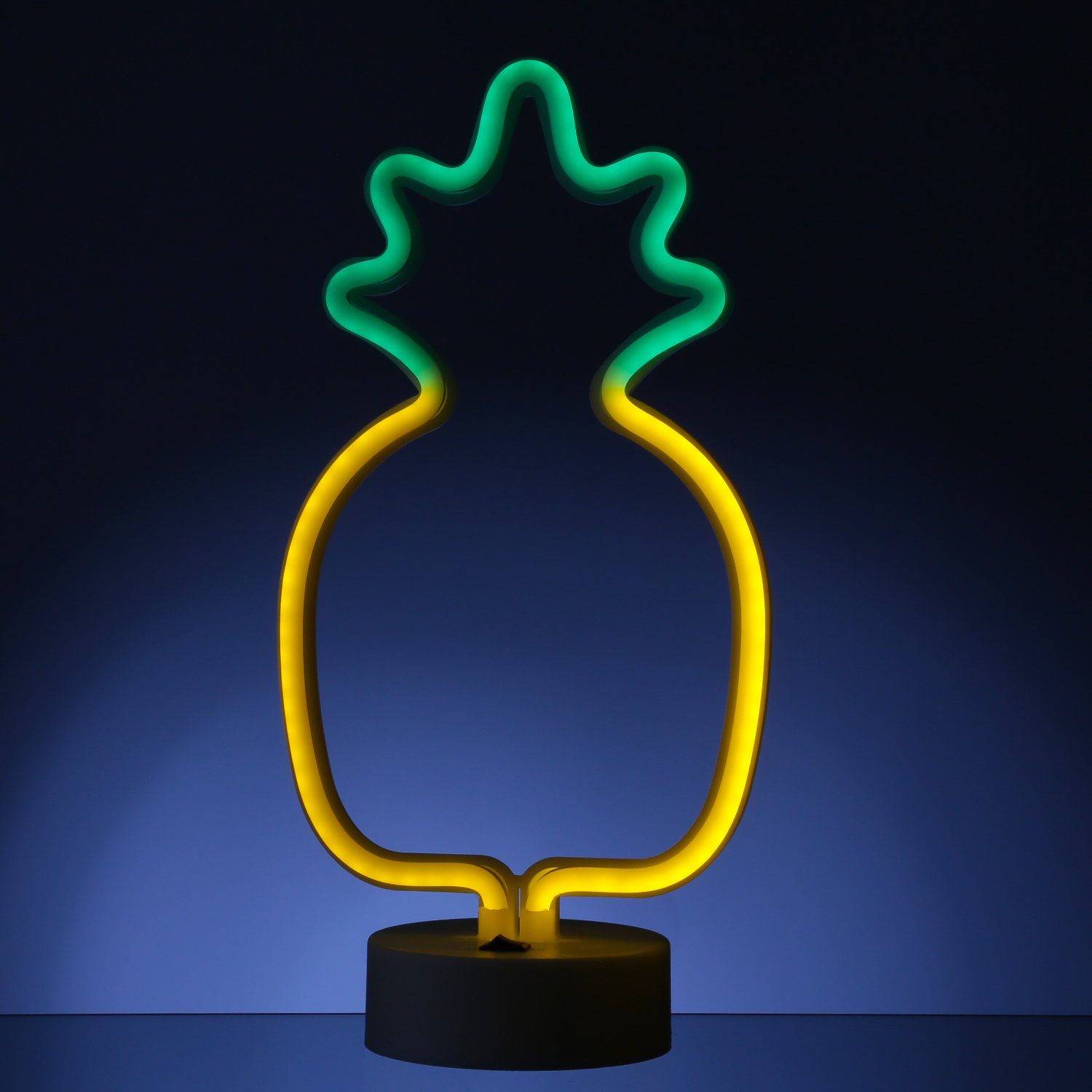 SATISFIRE LED Dekolicht LED Neonlicht ANANAS Neonschild Neon Leuchtfigur USB Batterie 33cm – Bild 4 von 5