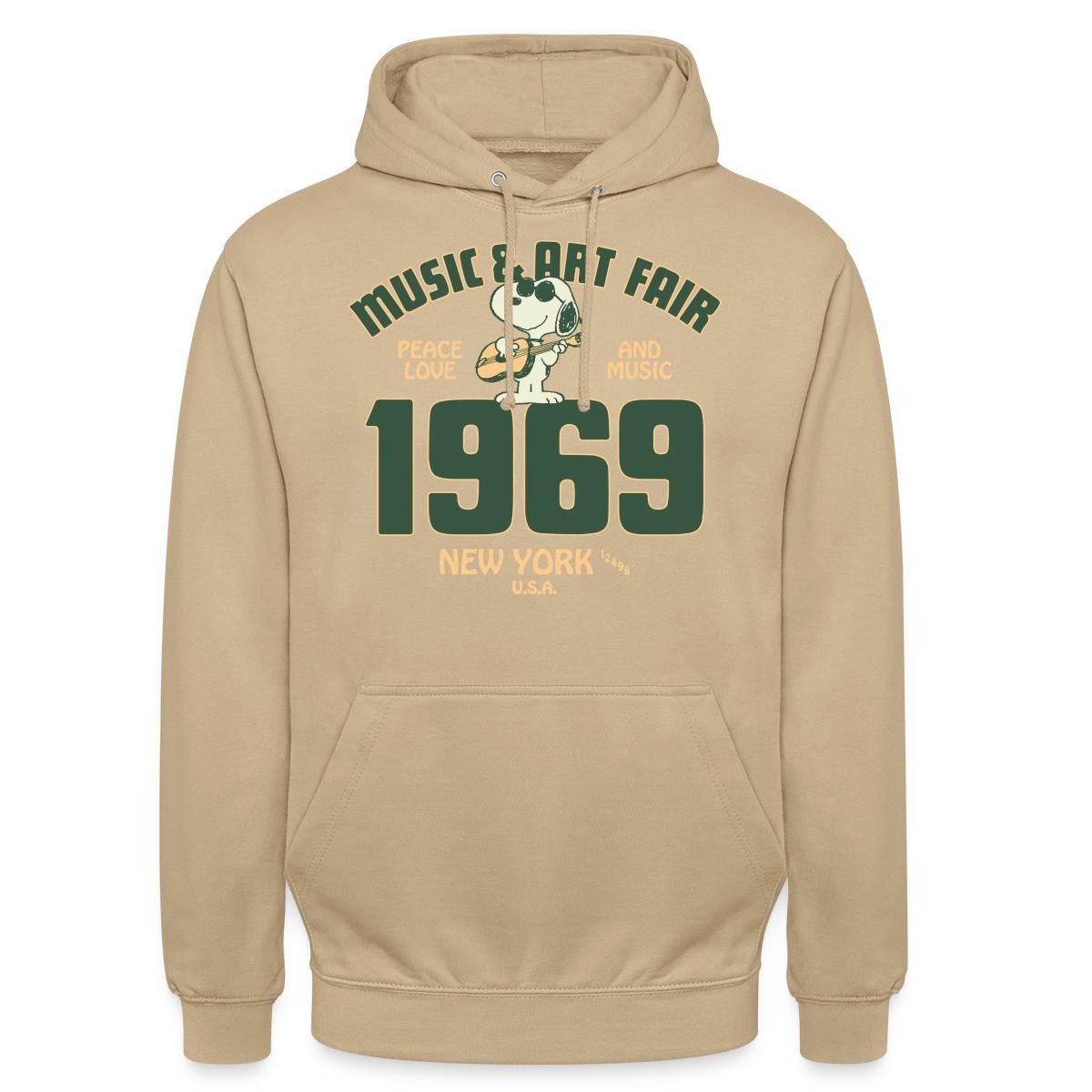 Spreadshirt Hoodie Peanuts Snoopy Peace Love Music 1969 Unisex Hoodie (1-tlg)