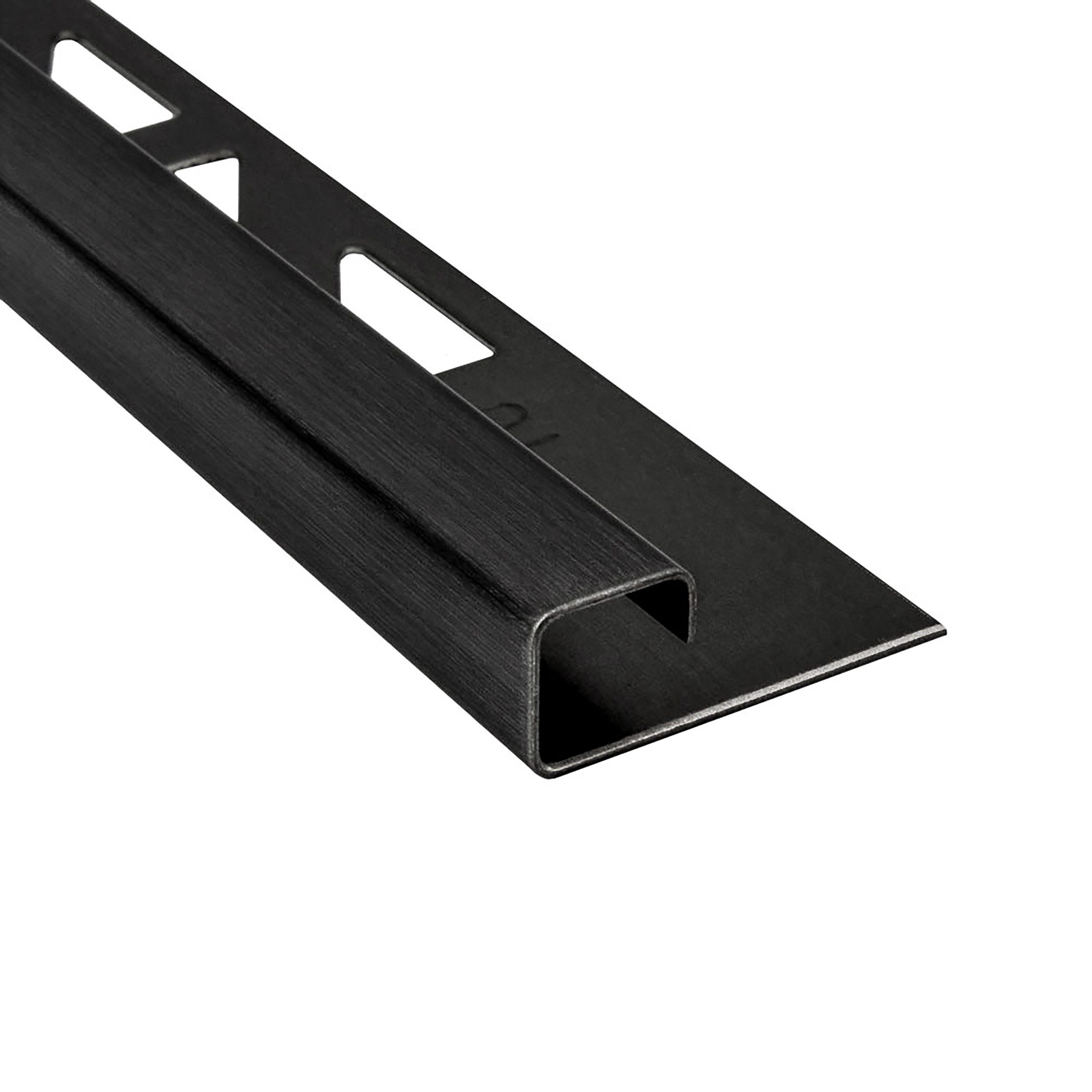 tktrading24 Abschlussprofil Quadrat Fliesenprofil Edelstahl V2A L250m H10 schwarz anthrazit