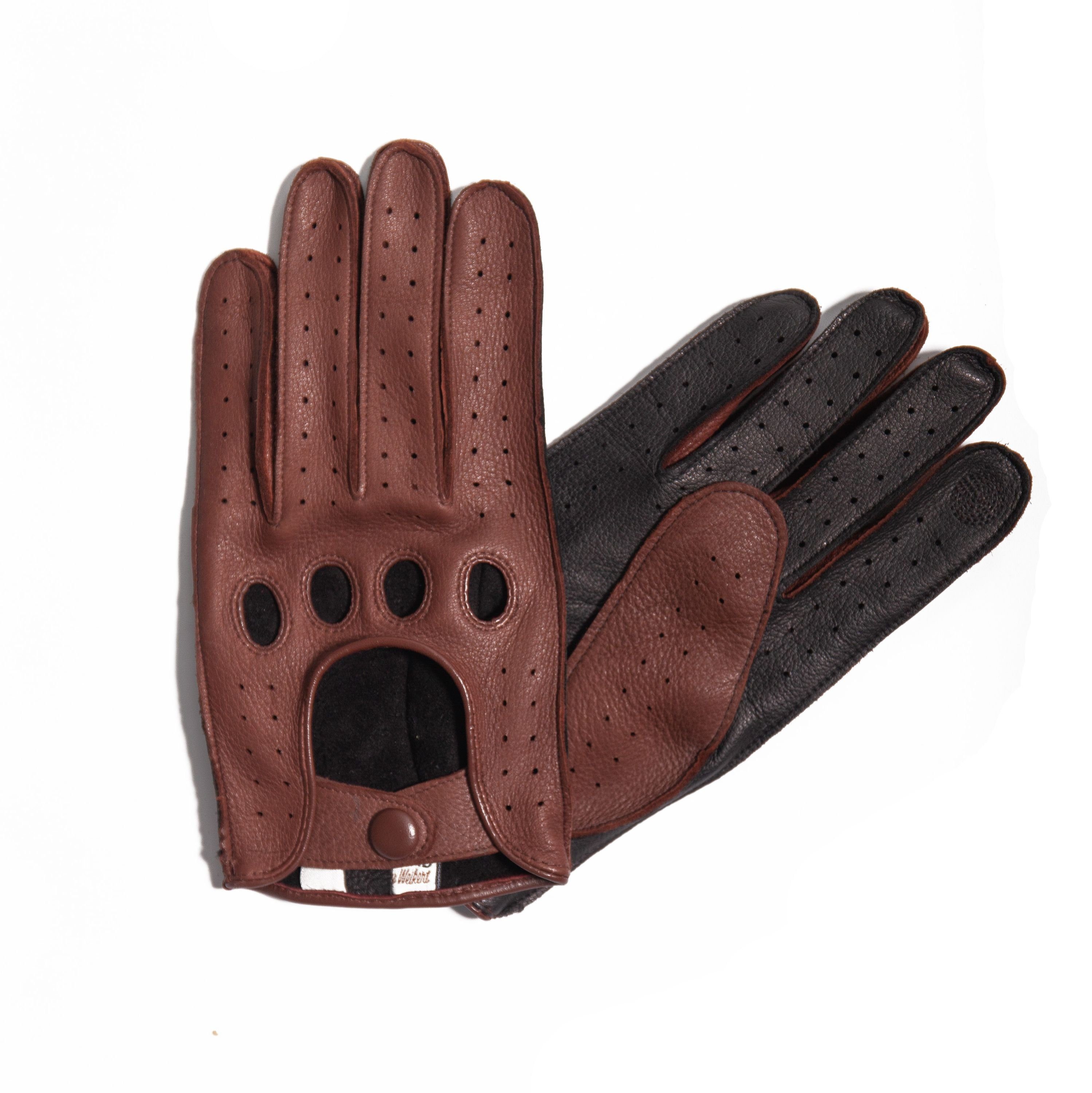 Hand Gewand by Weikert Lederhandschuhe BRAD- Hirschleder Auto-Handschuhe, handgenäht mit Touchscreen Funktion