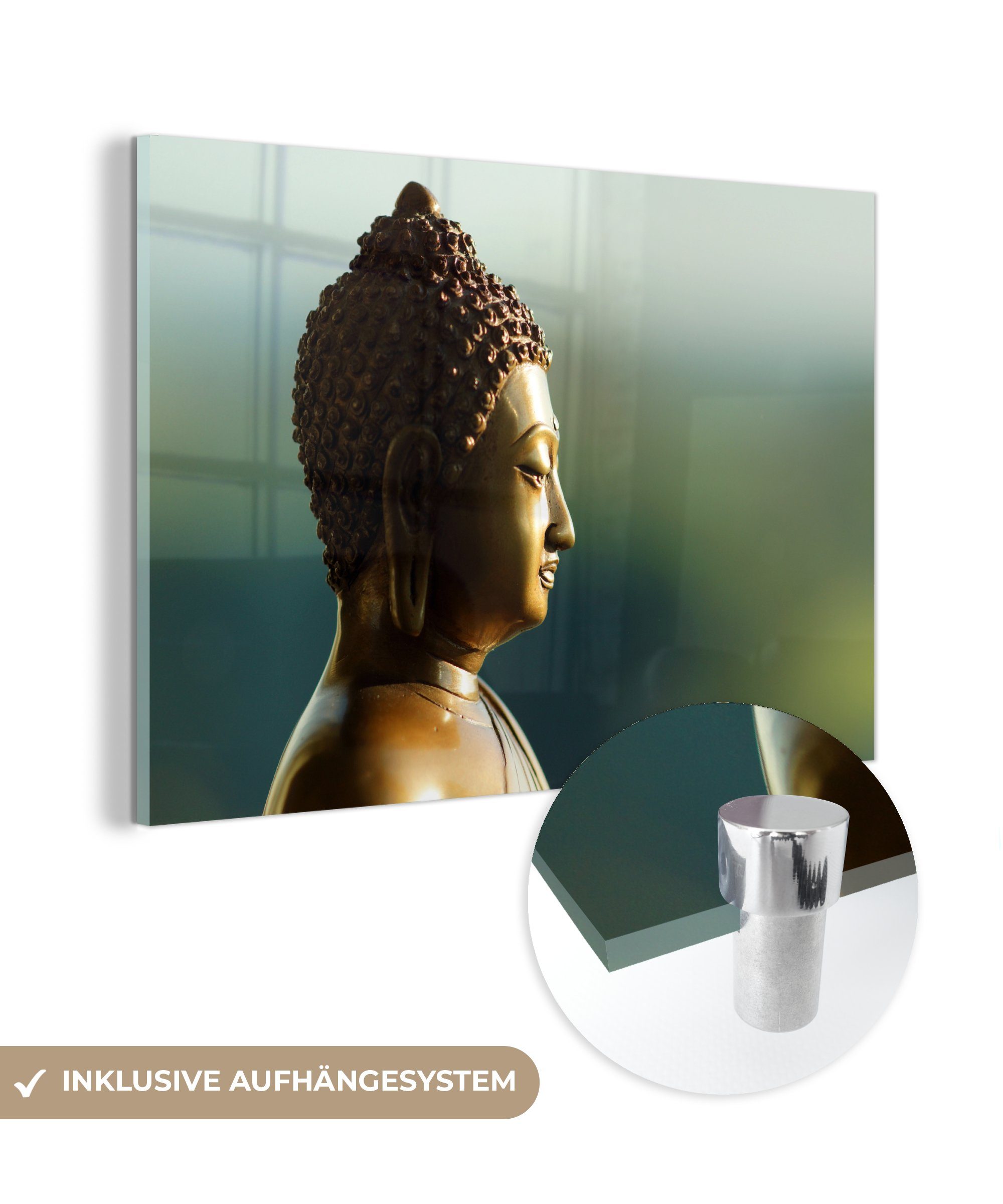 MuchoWow Acrylglasbild Buddha Bild Fotodruck, (1 St), Acrylglasbilder Wohnzimmer & Schlafzimmer