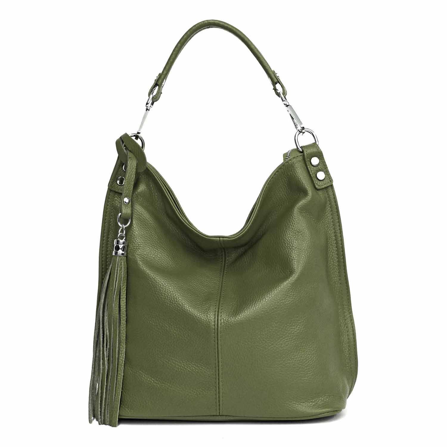 Schultertasche MADE IN ITALY XL Damen Nappa Leder Handtasche Shopper Umhängetasche