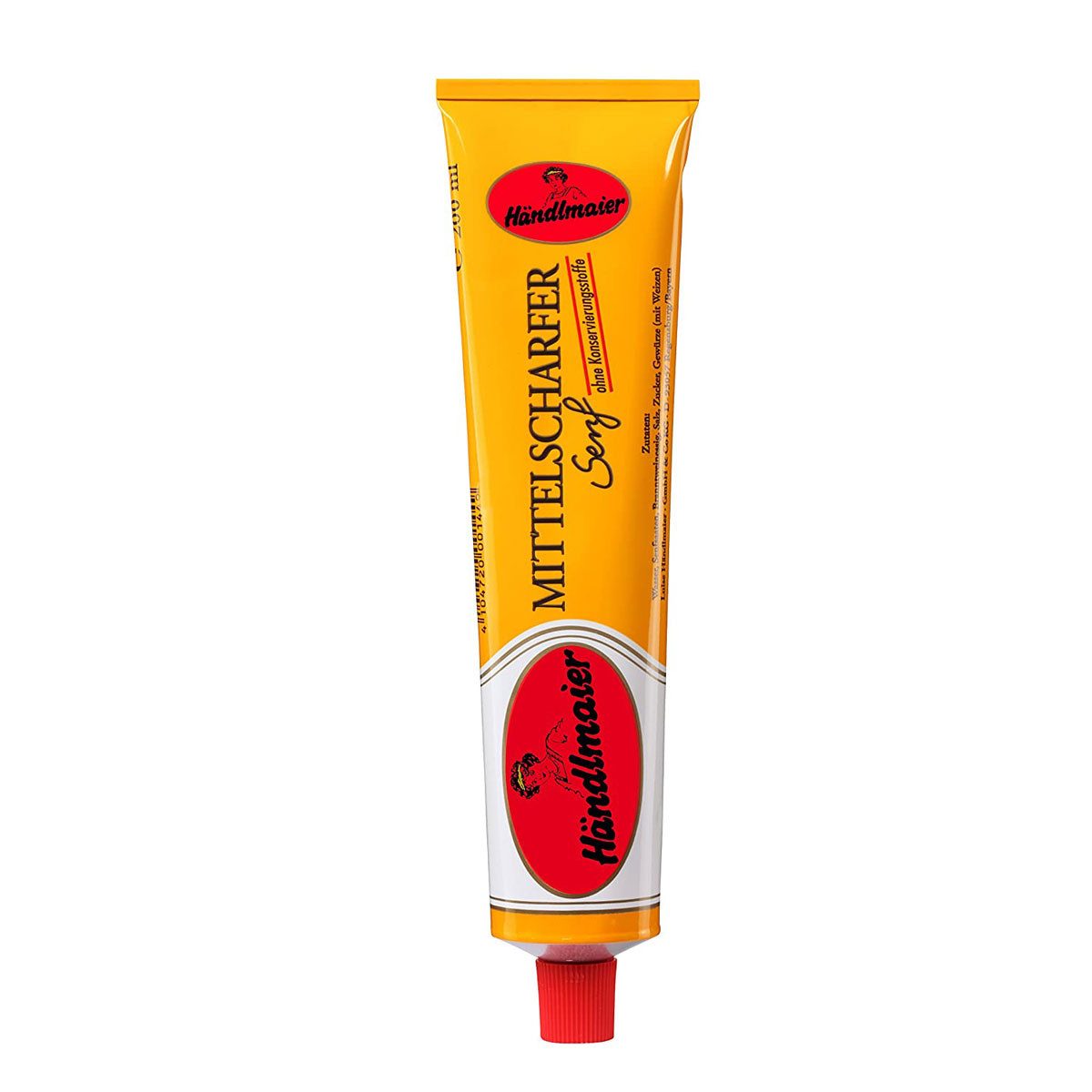 Händlmaier Saucen, Händlmaier Mittelscharfer Senf Vegan Mild Würzig in der Tube 200ml