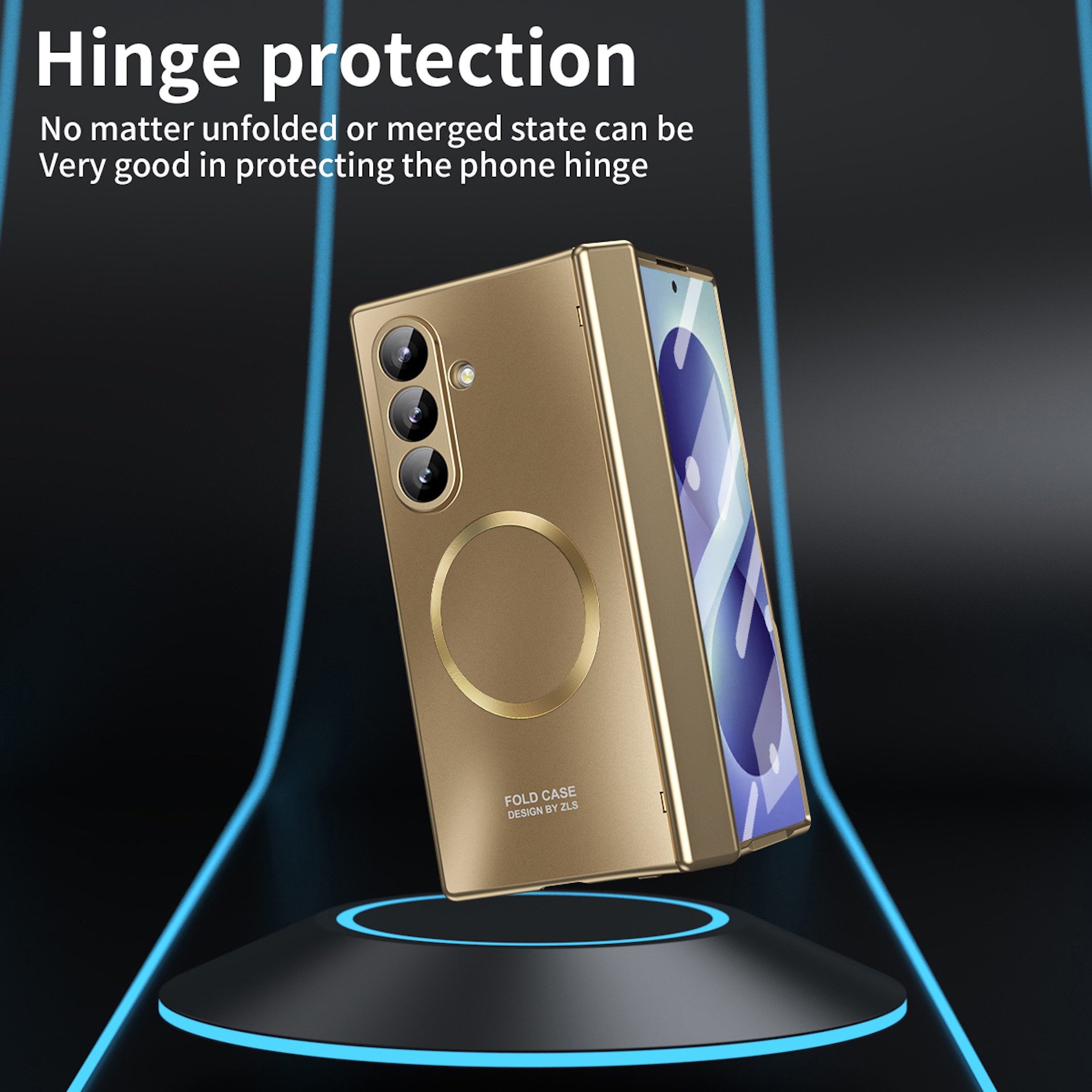 Wigento Handyhülle Klapphülle + H9 Display Glas Samsung Galaxy Z Fold8 Ultra 5G Gold 8,00 Zoll und 6,50 Zoll, Kamera Lisen Schutz – Bild 5 von 5