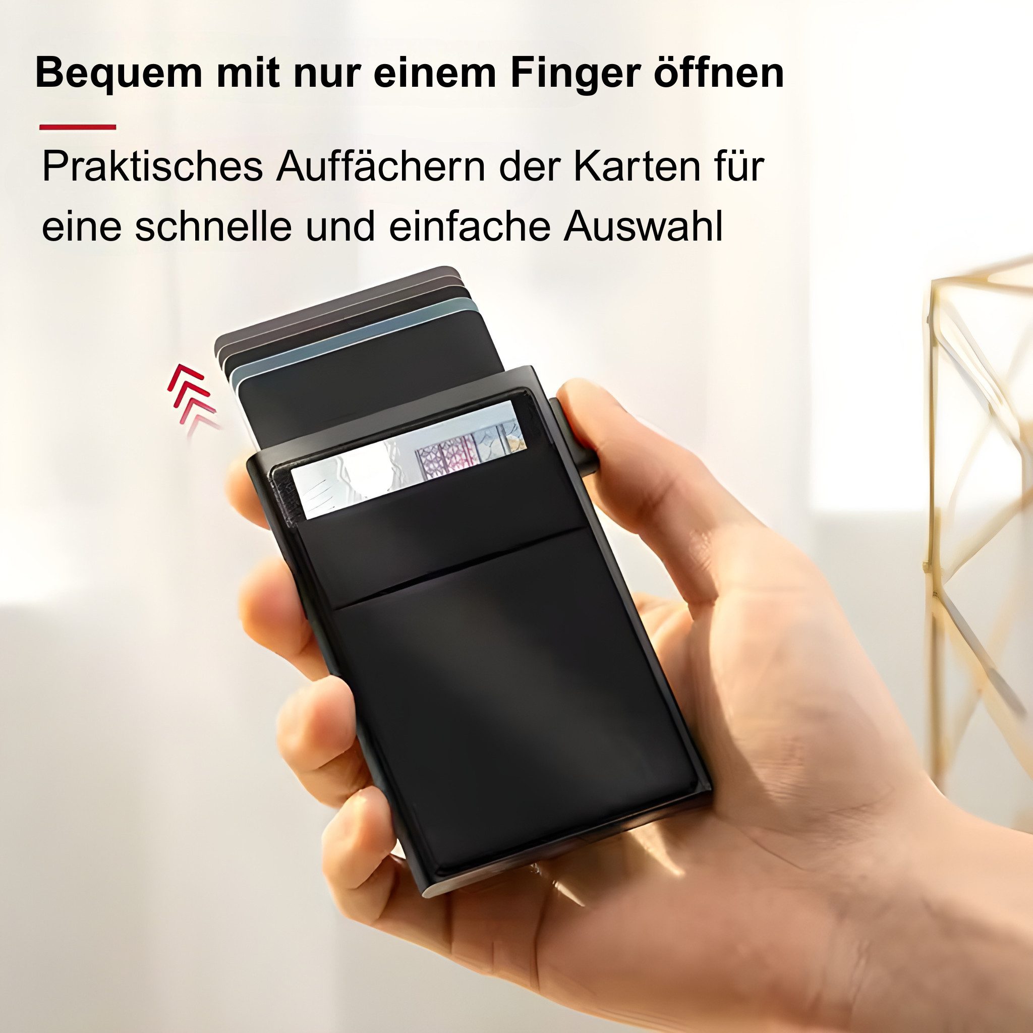 Alpha Electronics Mini Geldbörse Mini Geldbörse Smart wallet (Sonderangebot, Platz für 10 Karten), mit RFID-Schutz, Slim Wallet