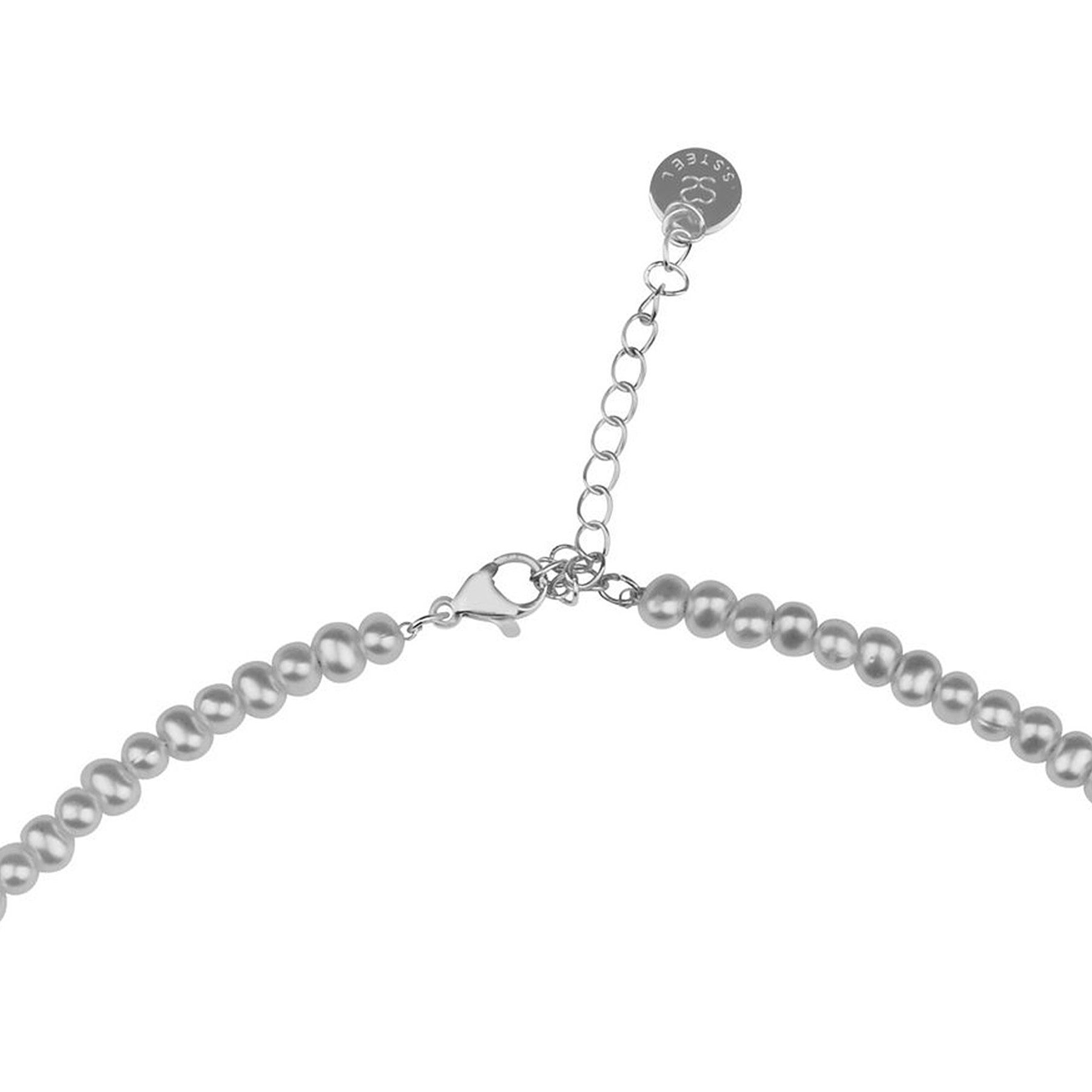 ANELY Gliederkette Kunststoffperlen in klassischem Look mit verstellbarem Verschluss für (1-tlg), 9073 in Silber