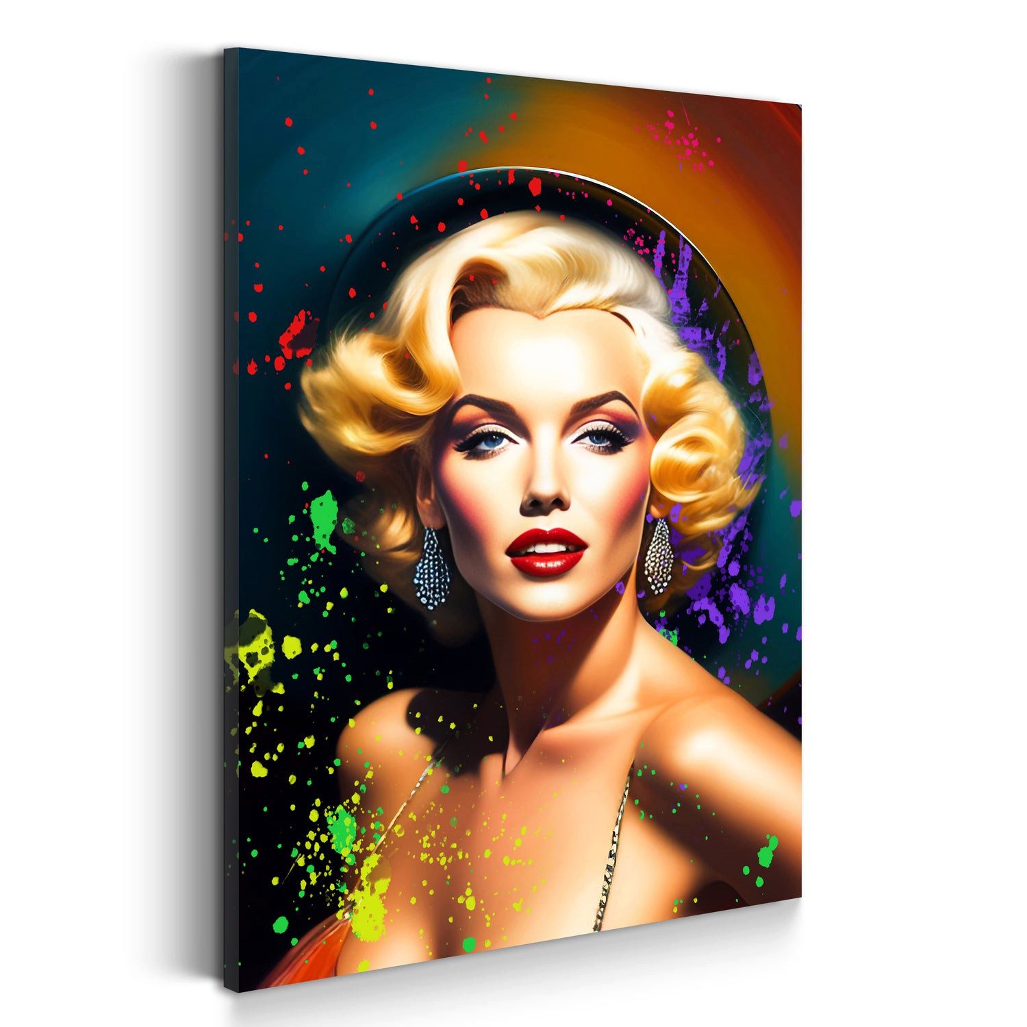 Artedinoi Leinwandbild Beautiful Marilyn Pop Art Wandbild Leinwandbild Kunst XXL Deko
