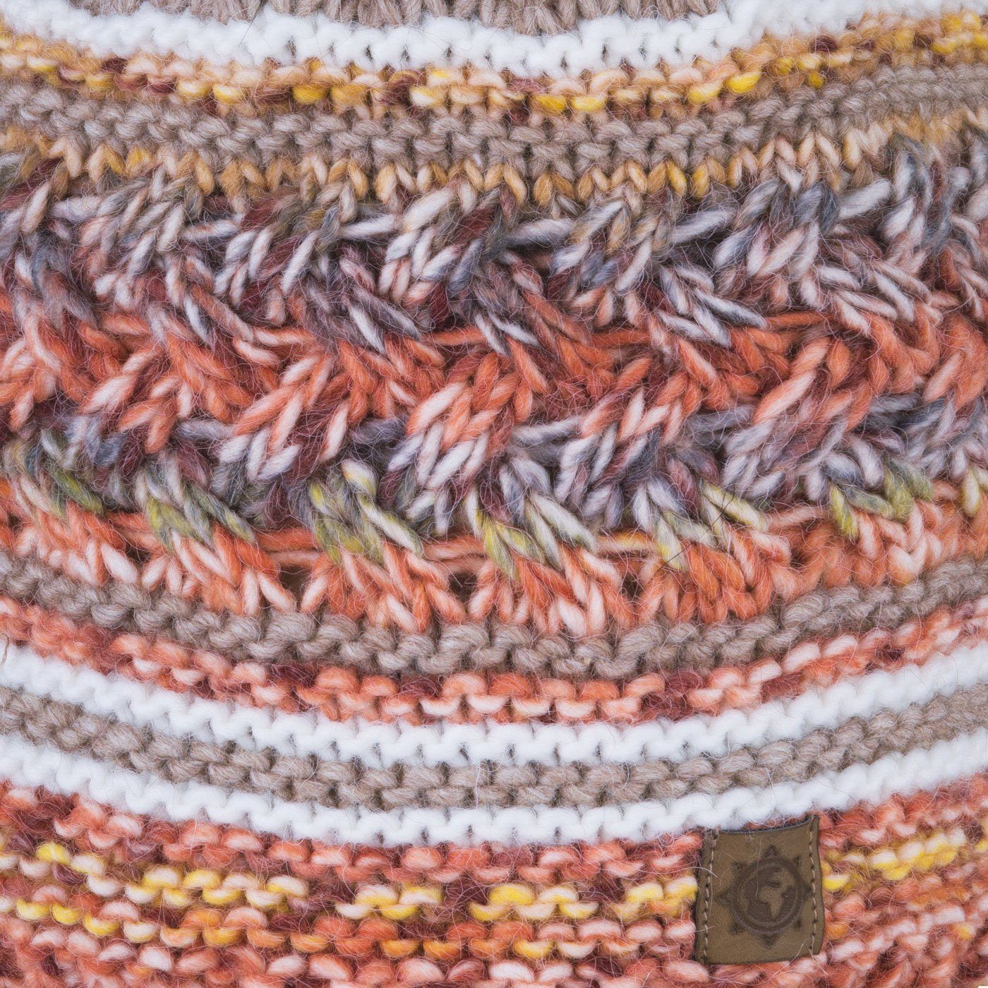 compagno Bommelmütze (1-St) Bommelmütze Wintermütze Damen mehrfarbig Fleecefutter Beanie