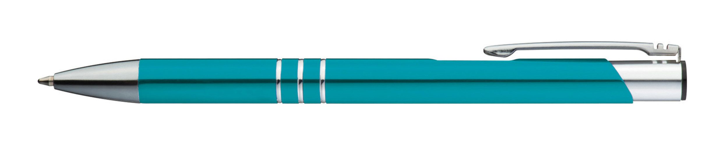 Livepac Office Kugelschreiber Kugelschreiber mit Gravur "Viel Glück" / aus Metall / Farbe: türkis