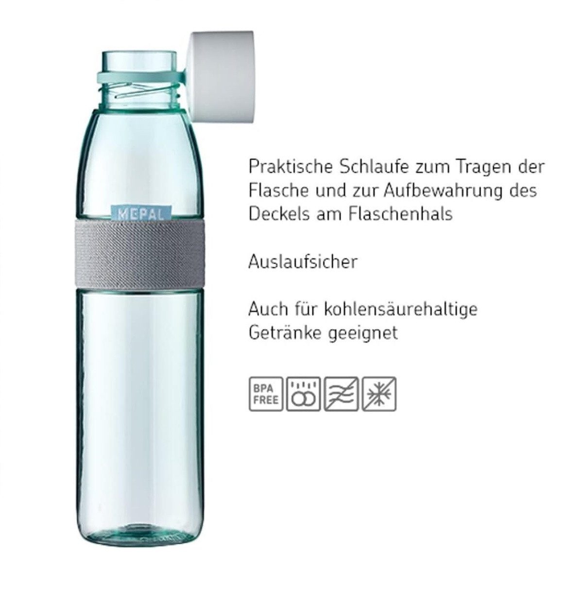 Mepal Trinkflasche Trinkflasche Duo Pack 500 & 700 ml für kohlensäurehaltige Getränke, Bruchfest, auslaufsicher, spülmaschinengeeignet