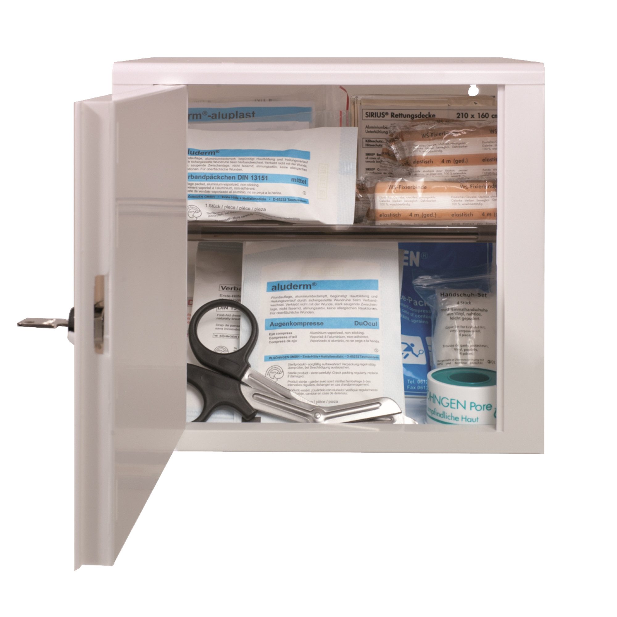 Söhngen Erste-Hilfe-Set Erste Hilfe Schrank PICCOLO 5001024 DIN 13157 gefüllt weiß