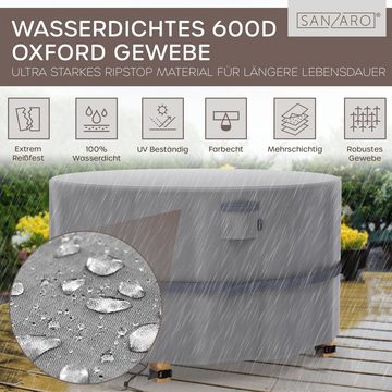 Sanzaro Gartenmöbel-Schutzhülle, 600D Oxford, RipStop-Textilgewebe, Reißfest, inkl. Tasche & Flicken