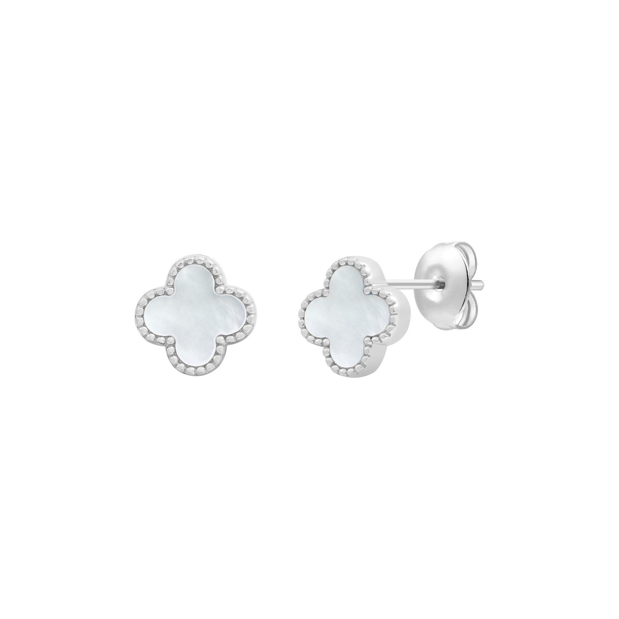 XENOX Paar Ohrstecker Xenox Ohrstecker Damen Clover Perlmutt Sterling-Silber XS10097